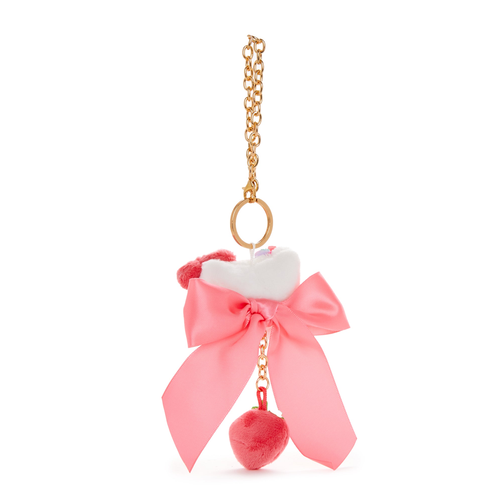 Hello Kitty Plush Bag Charm (Strawberry News 50th Anniversary) - Image 5