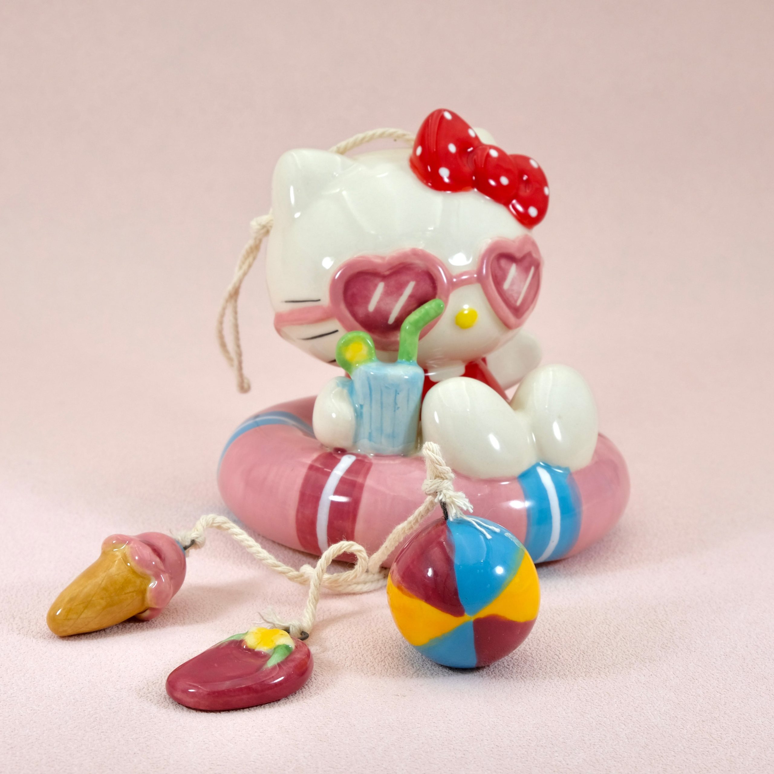 Hello Kitty Beach Fun Ceramic Wind Chime - Image 4