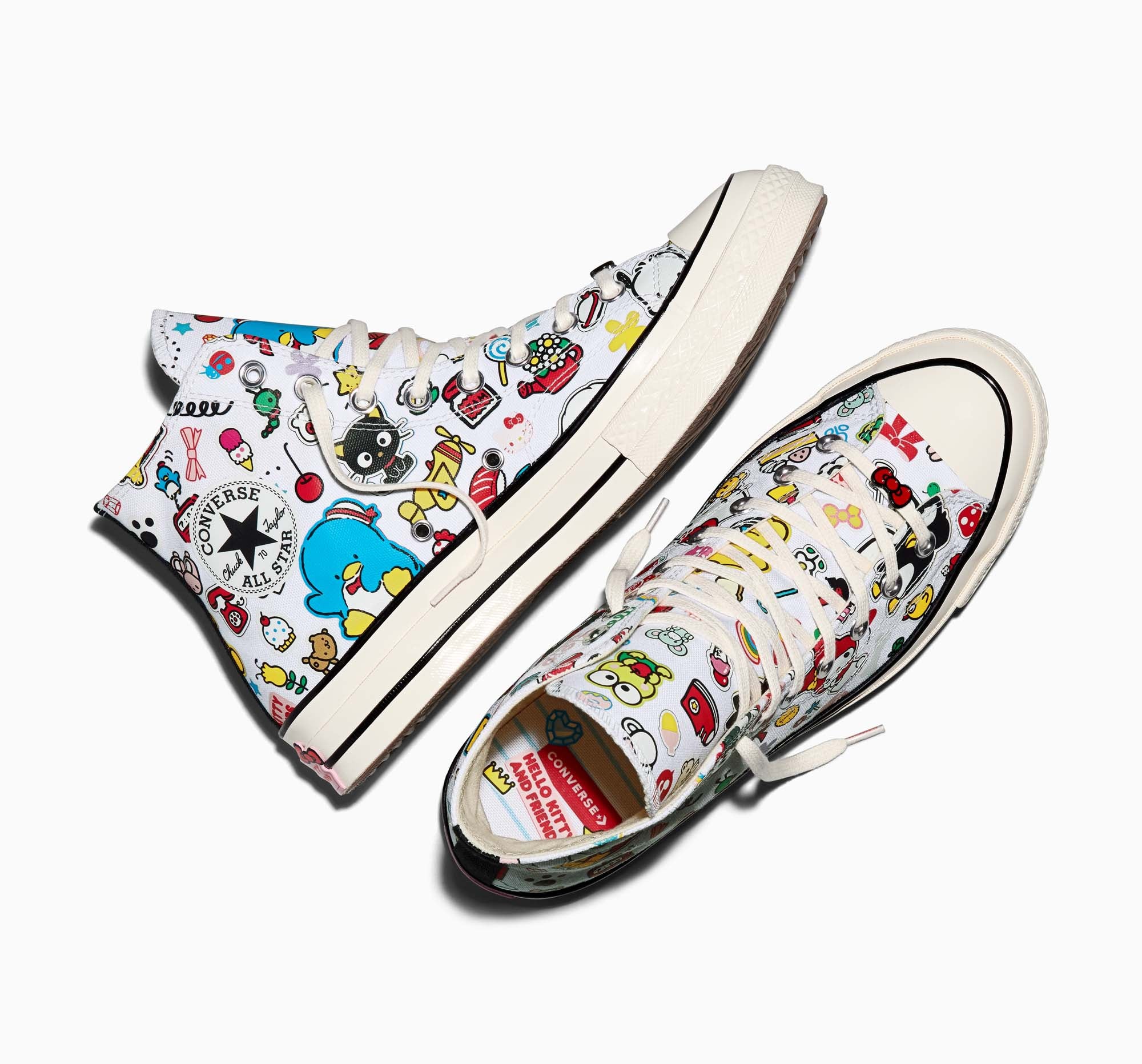 Converse x Hello Kitty and Friends Chuck 70 Hi-Top Stickers Sneaker (Adult - White) - Image 8