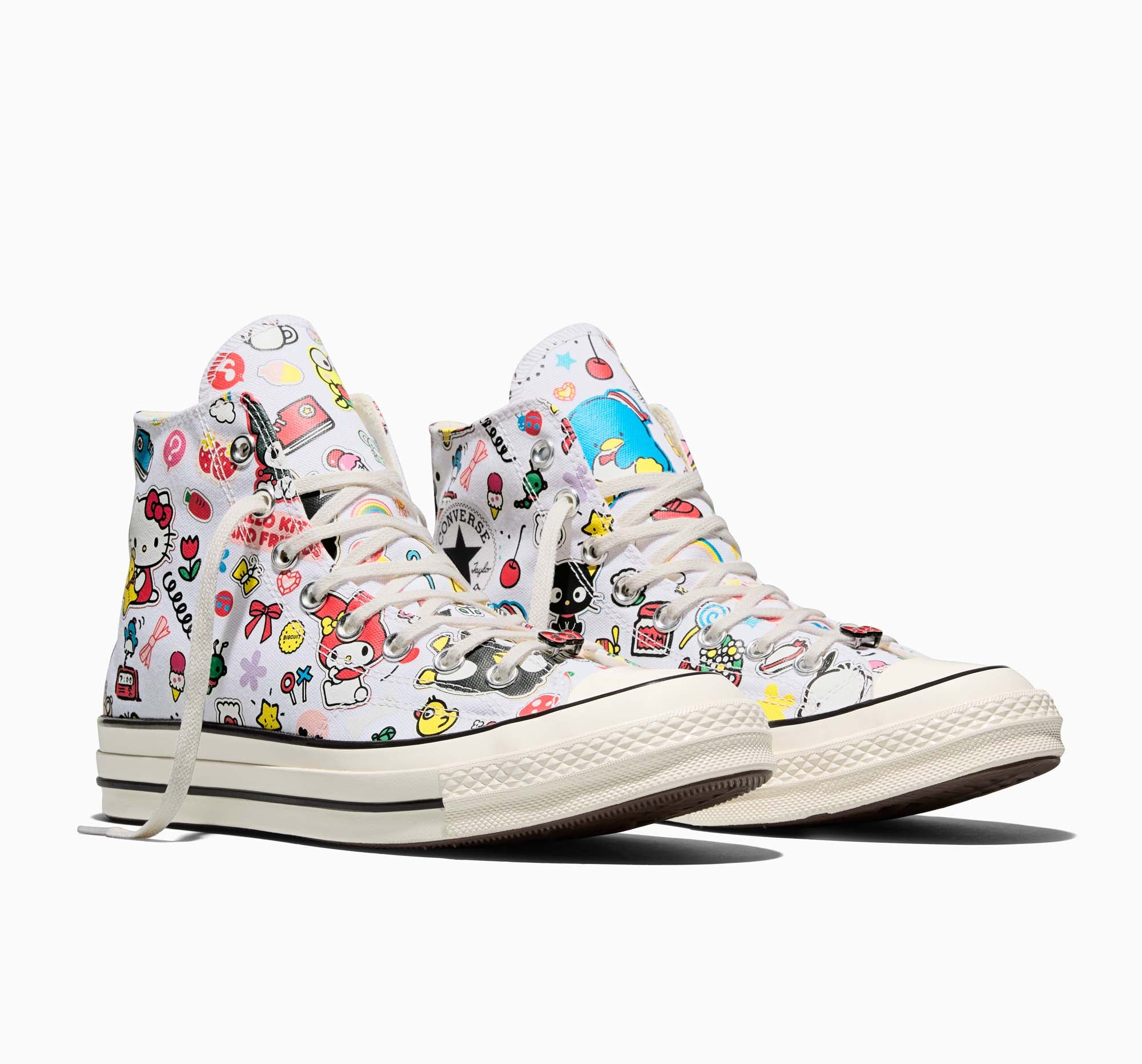 Converse x Hello Kitty and Friends Chuck 70 Hi-Top Stickers Sneaker (Adult - White) - Image 9