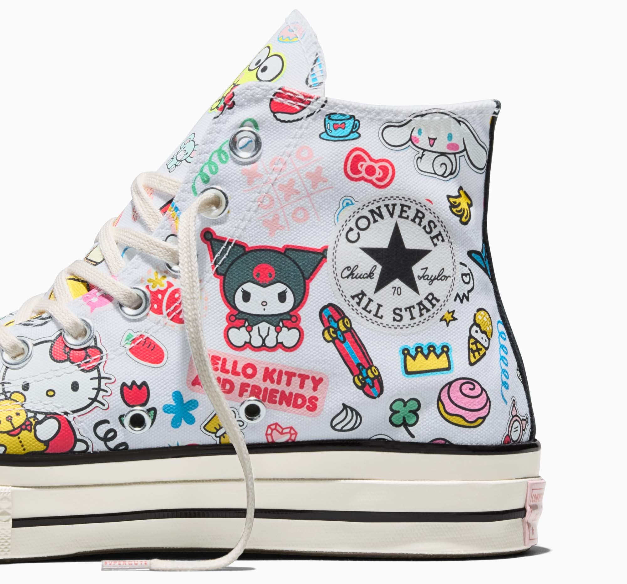 Converse x Hello Kitty and Friends Chuck 70 Hi-Top Stickers Sneaker (Adult - White) - Image 6