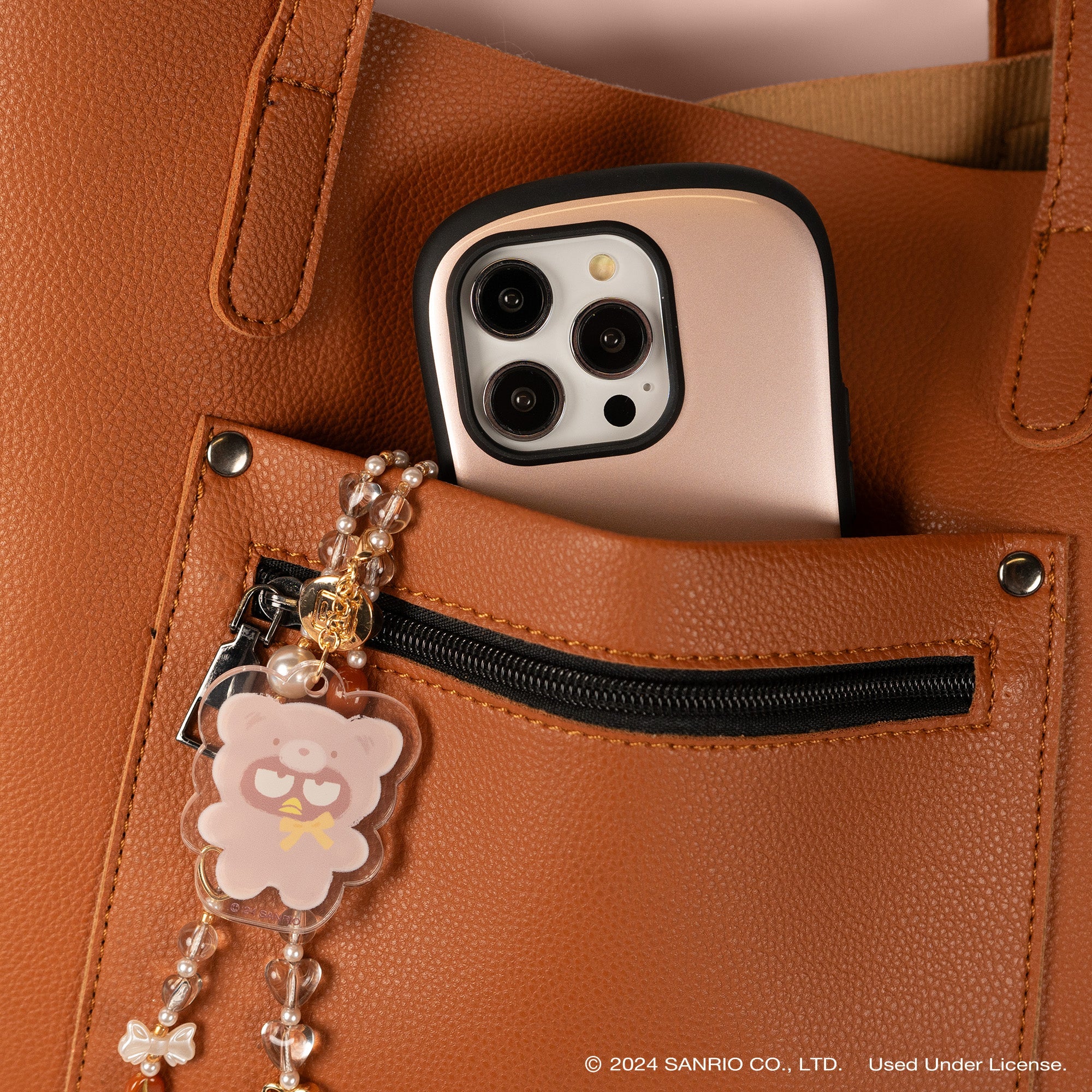 Badtz-maru Latte Bear Beaded Charm Mobile Phone Wrist Strap - Image 4