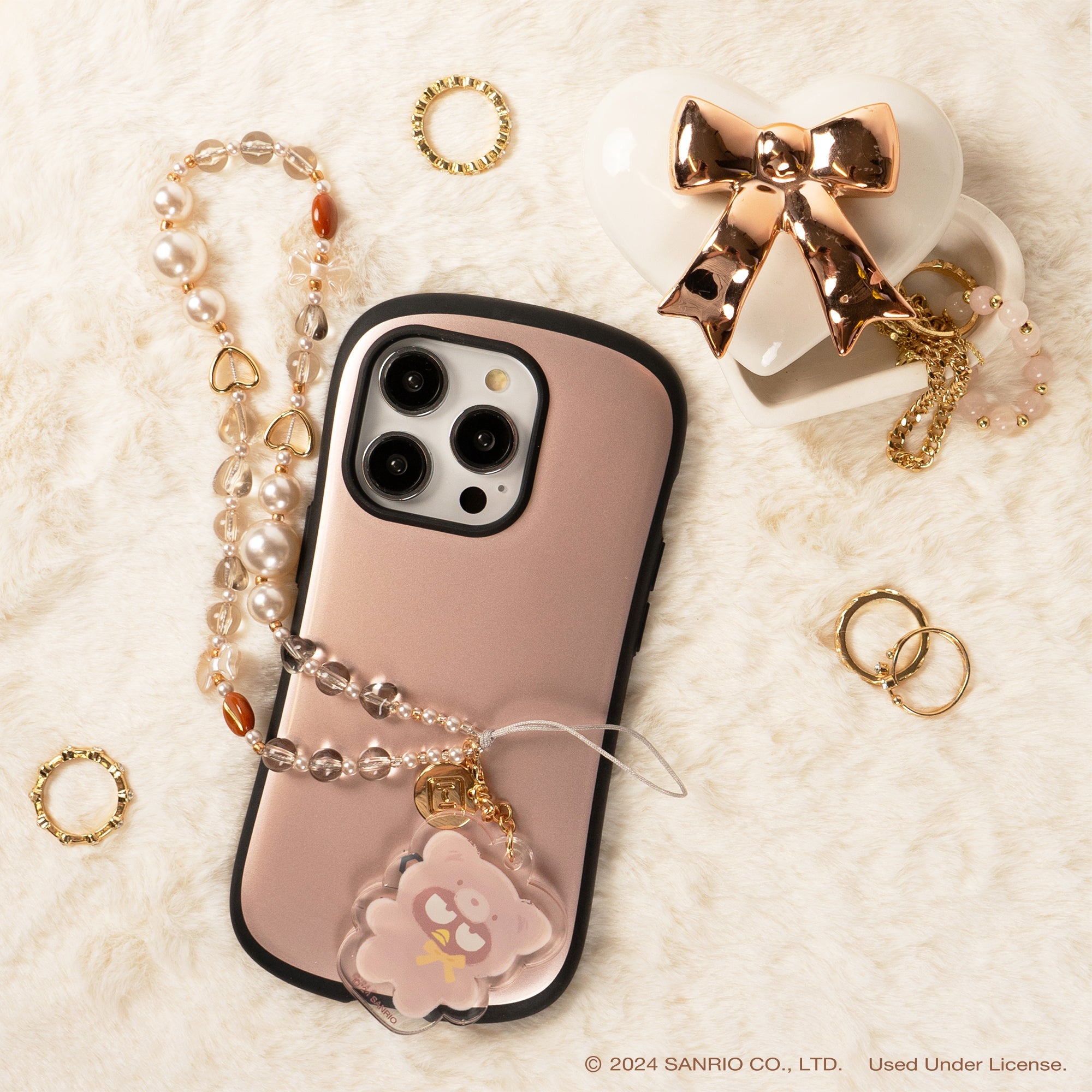 Badtz-maru Latte Bear Beaded Charm Mobile Phone Wrist Strap - Image 5