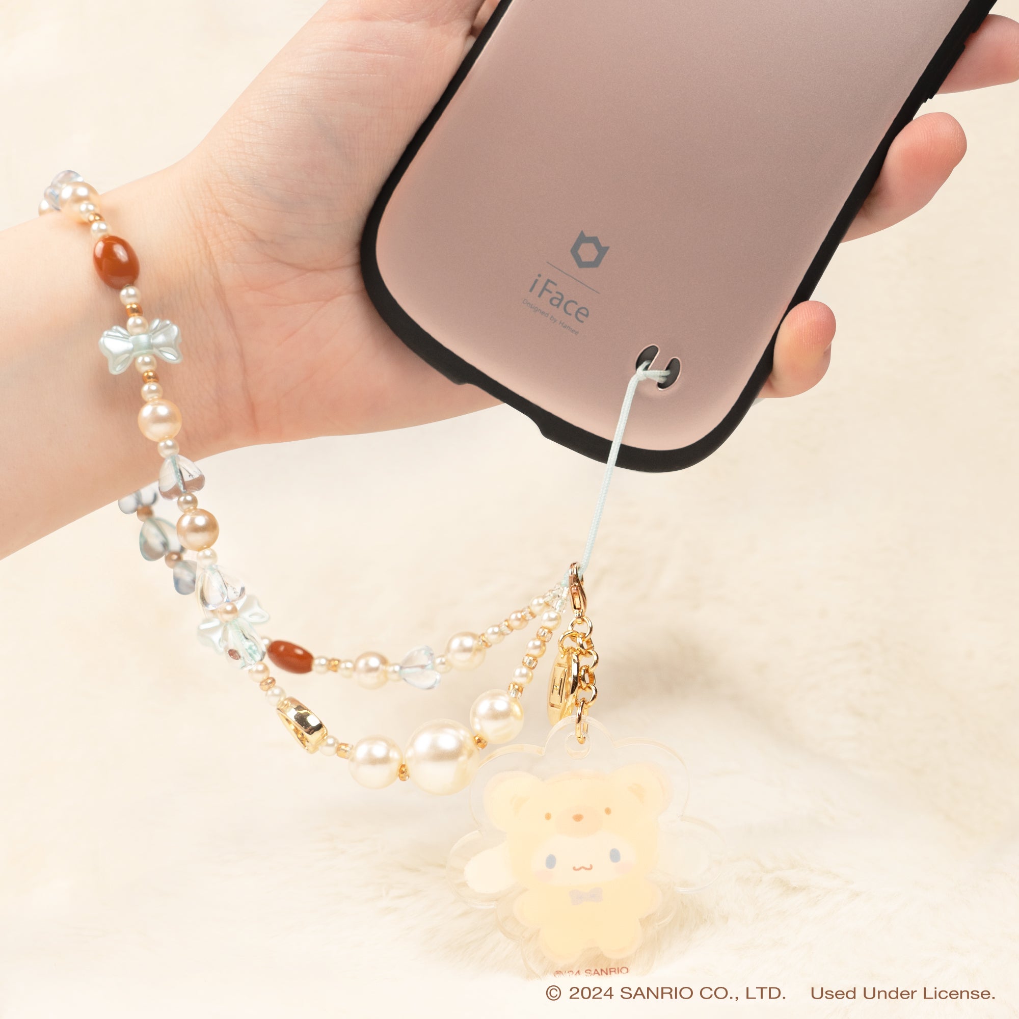 Cinnamoroll Latte Bear Beaded Charm Mobile Phone Wrist Strap - Image 3