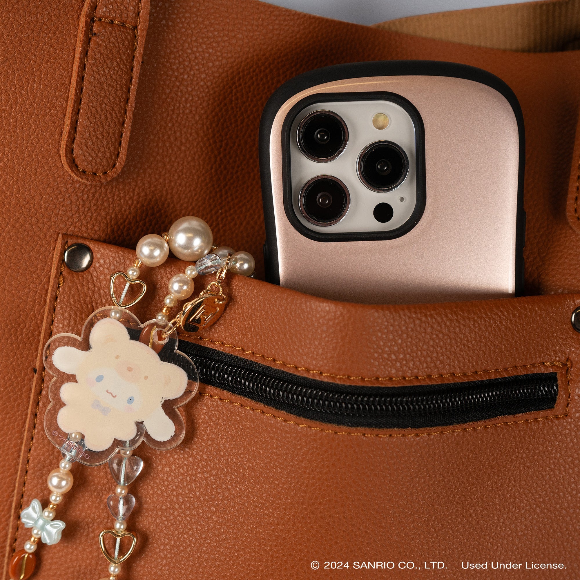 Cinnamoroll Latte Bear Beaded Charm Mobile Phone Wrist Strap - Image 4