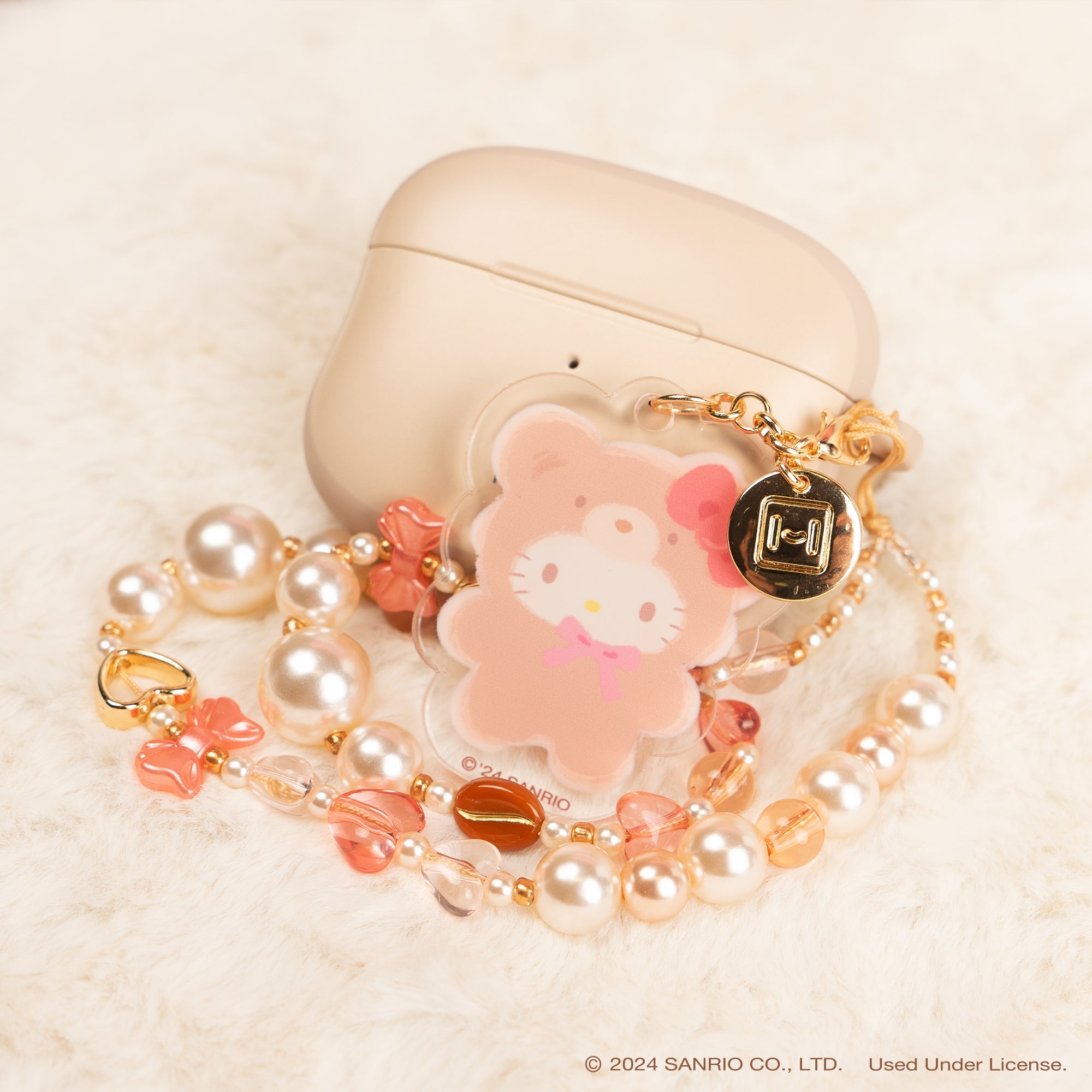 Hello Kitty Latte Bear Beaded Charm Mobile Phone Wrist Strap - Image 7
