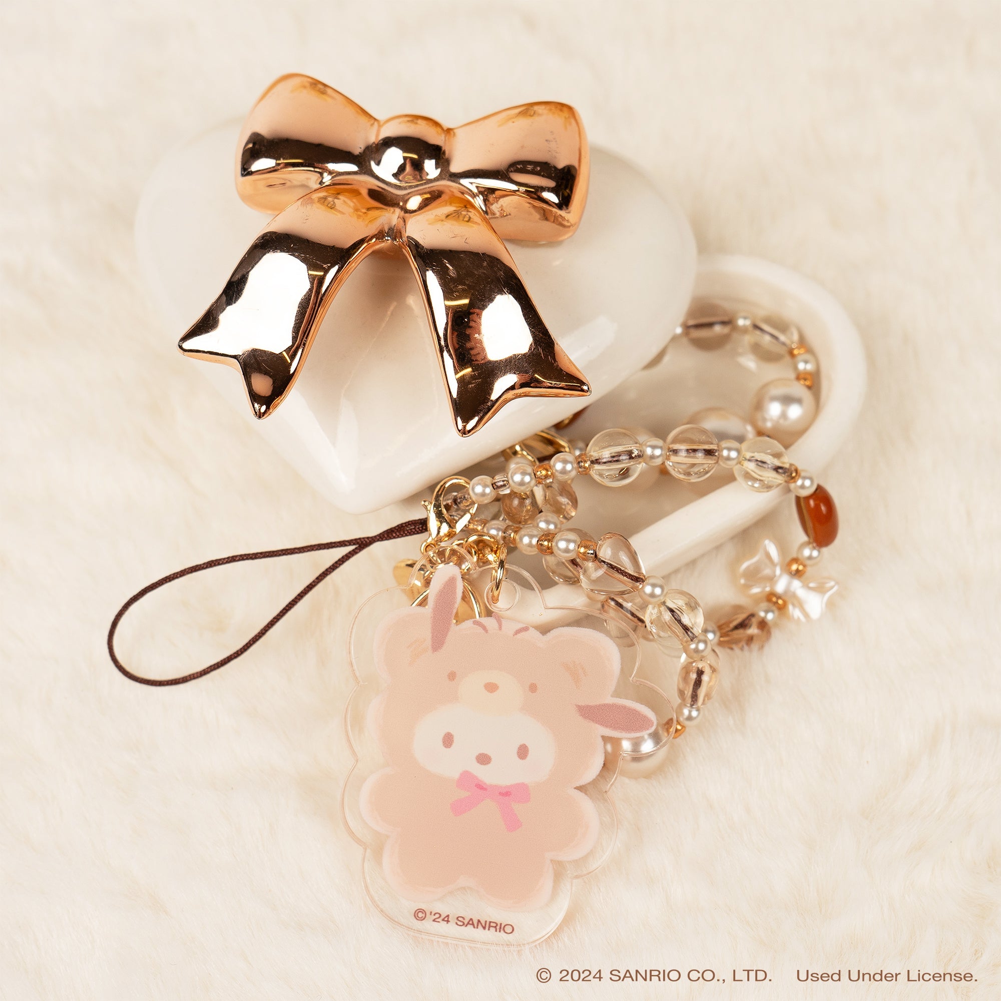 Pochacco Latte Bear Beaded Charm Mobile Phone Wrist Strap - Image 2