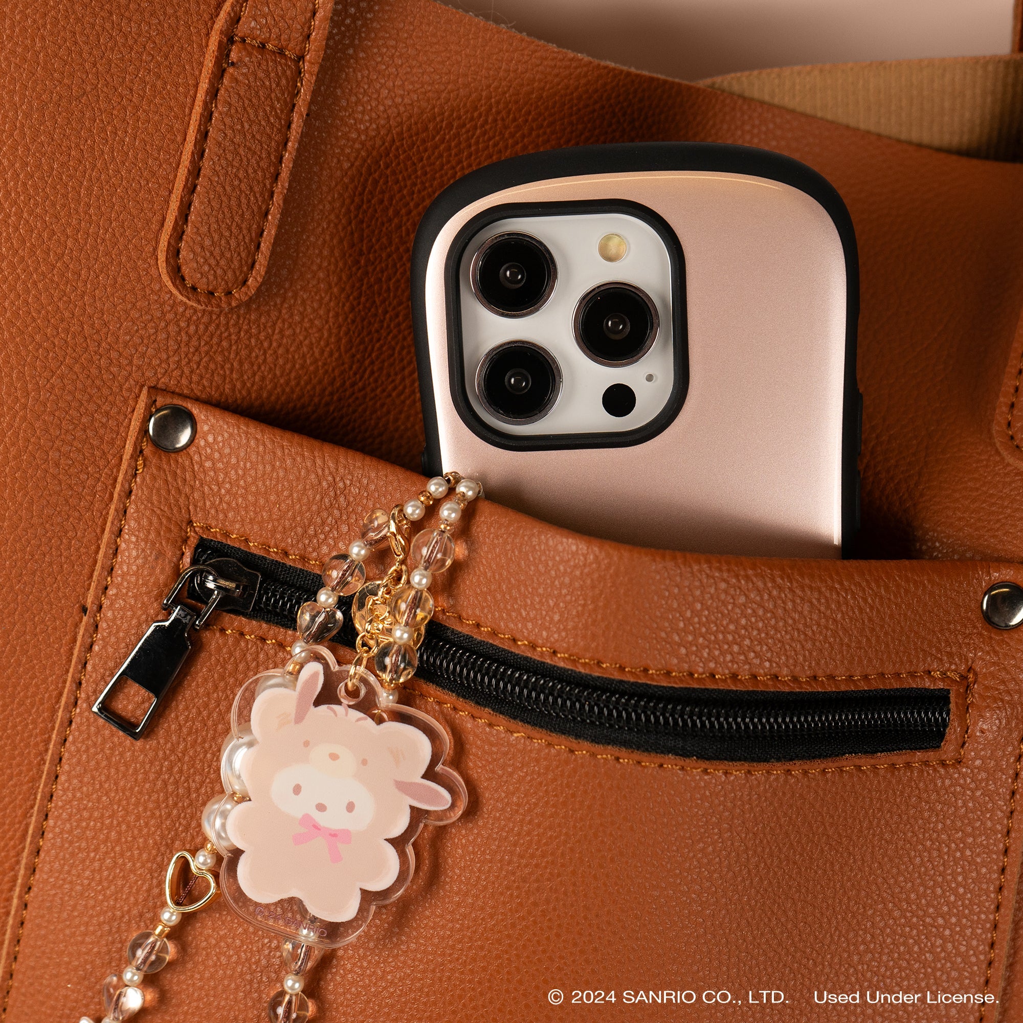 Pochacco Latte Bear Beaded Charm Mobile Phone Wrist Strap - Image 4