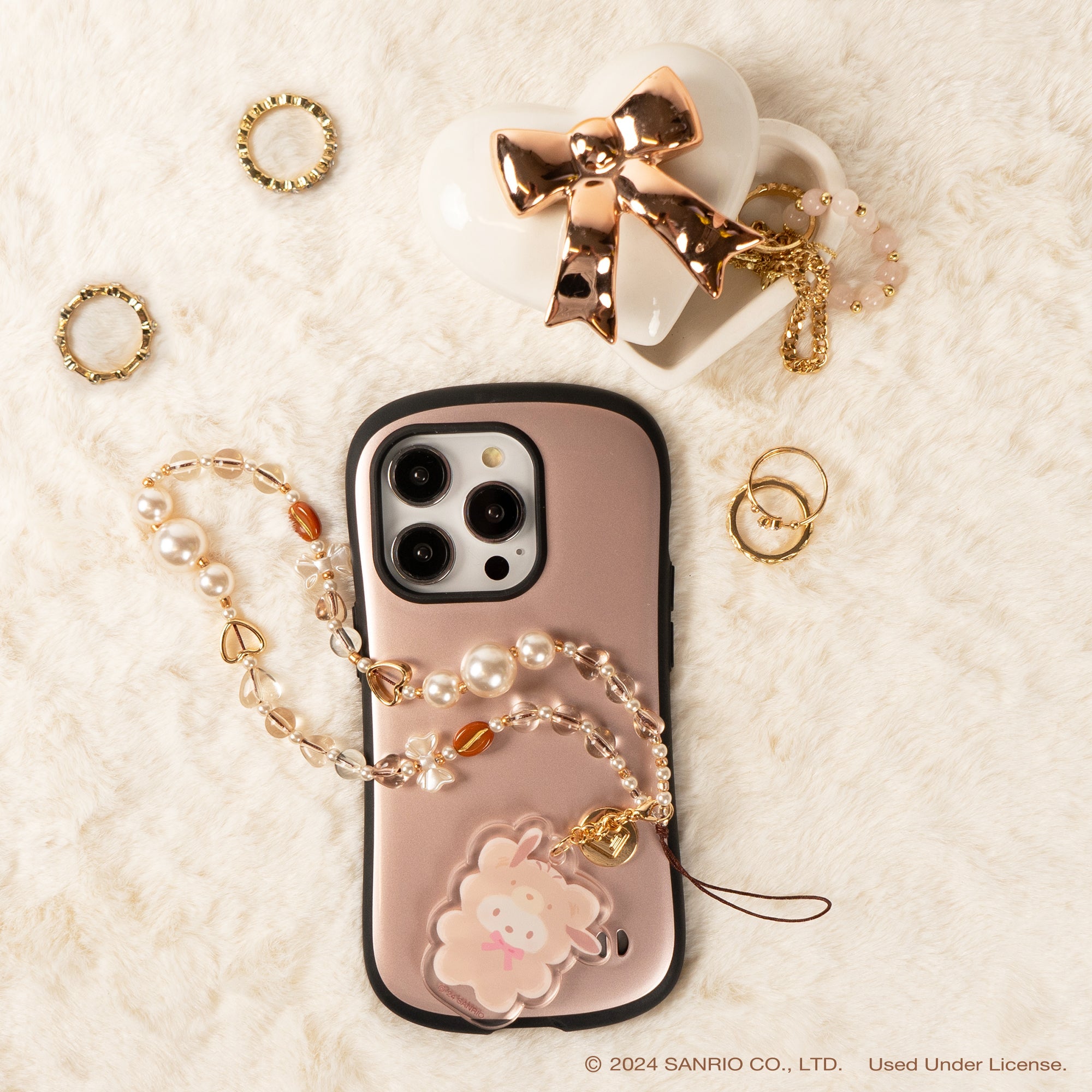 Pochacco Latte Bear Beaded Charm Mobile Phone Wrist Strap - Image 5