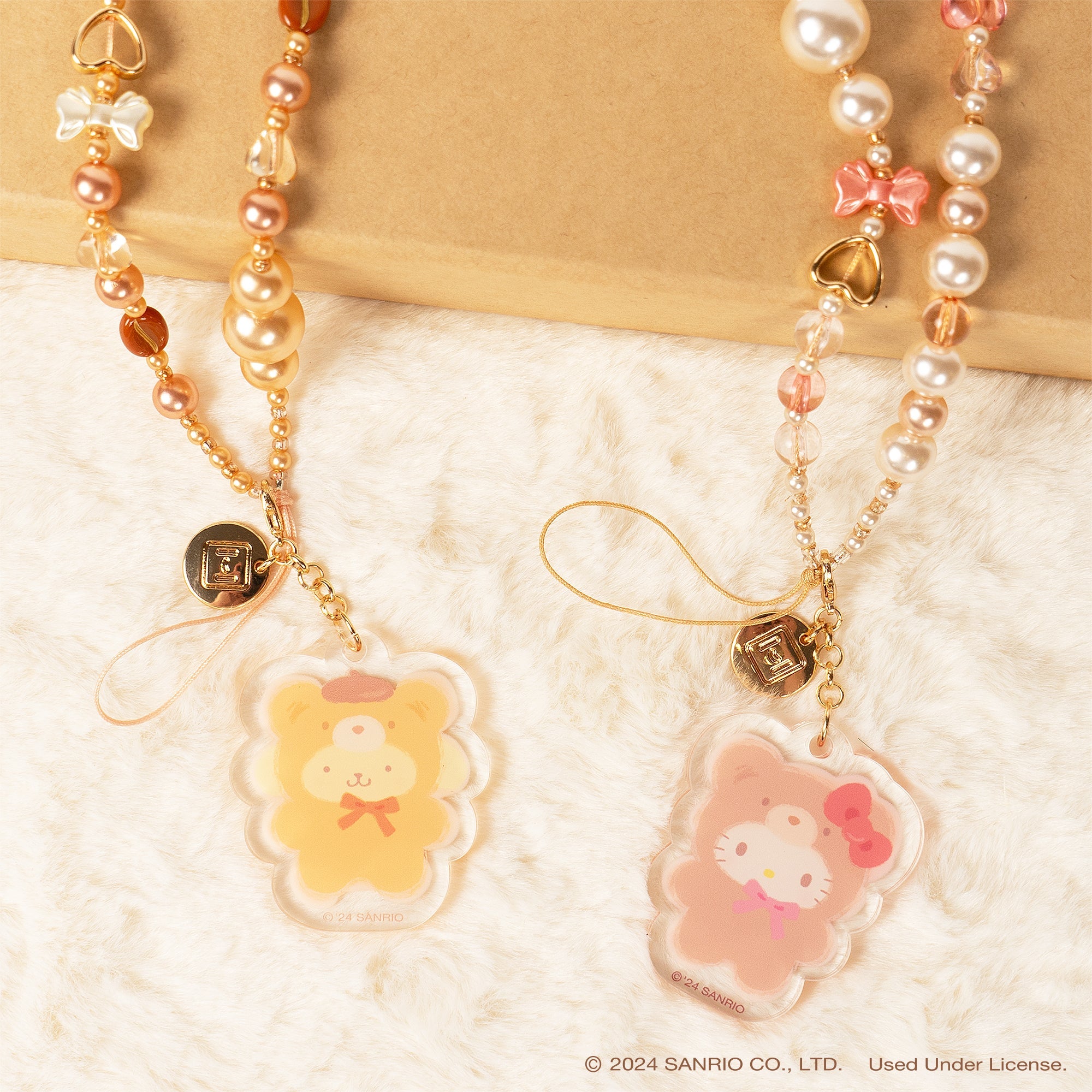 Pompompurin Latte Bear Beaded Charm Mobile Phone Wrist Strap - Image 6
