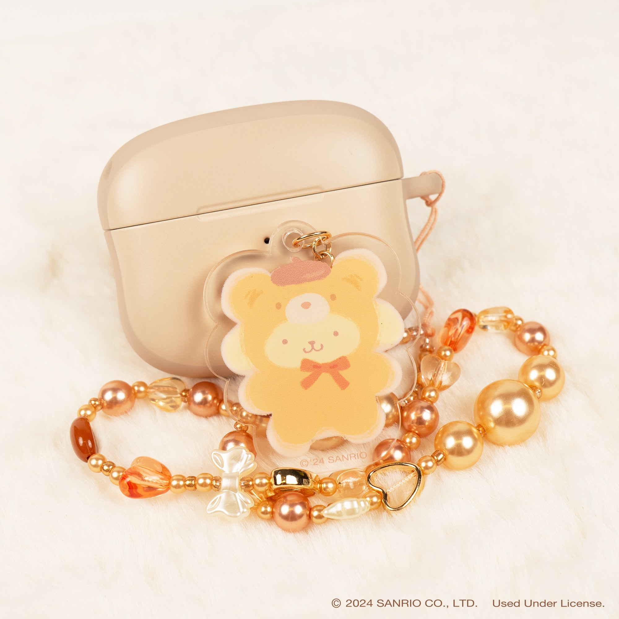 Pompompurin Latte Bear Beaded Charm Mobile Phone Wrist Strap - Image 7