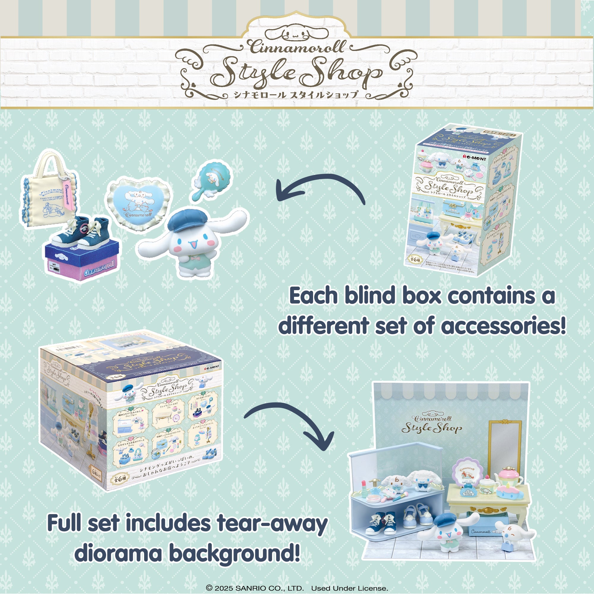 Re-Ment Cinnamoroll's Style Shop Blind Box Figure Set - Image 6