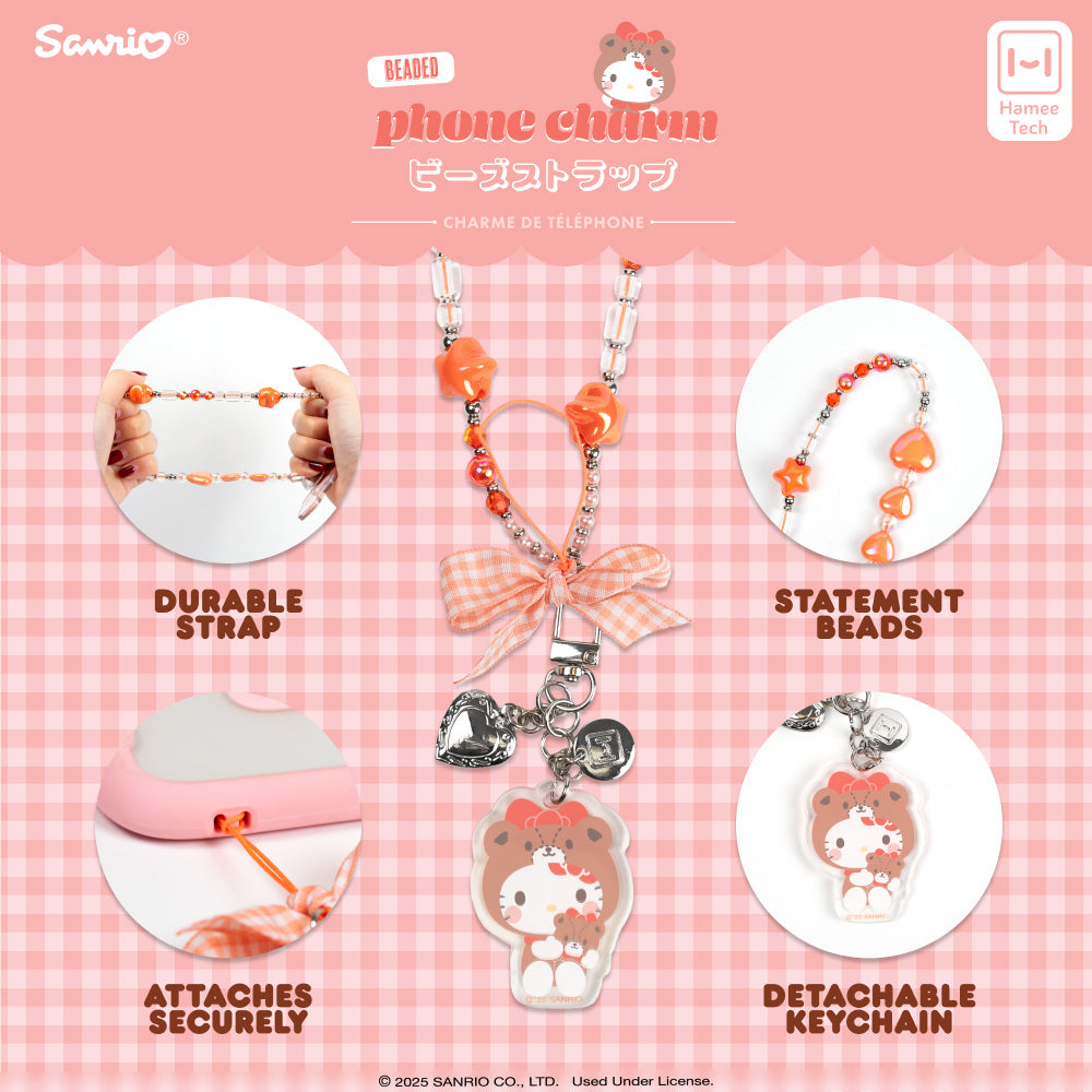 Hello Kitty Beaded Charm Mobile Phone Wrist Strap (Cosplay Friends) - Image 2