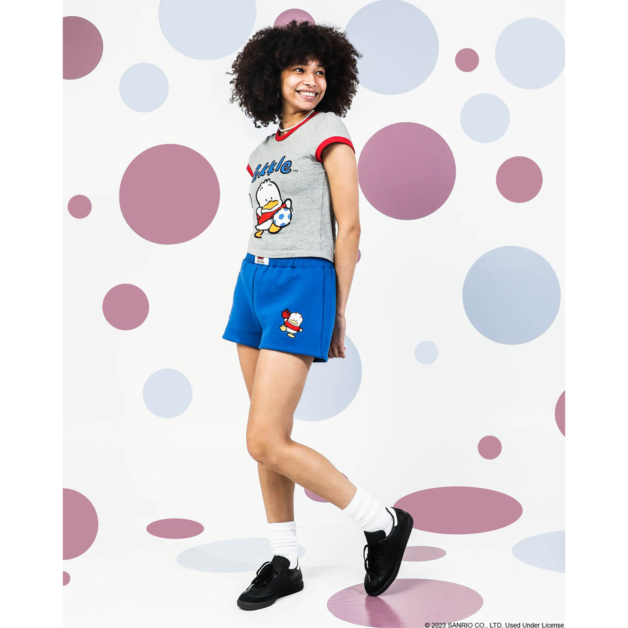 Pekkle x Dumbgood Grey Ringer Baby Tee (SMALL ONLY) - Image 2
