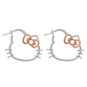 Hello Kitty Sterling Silver Hoop Earrings