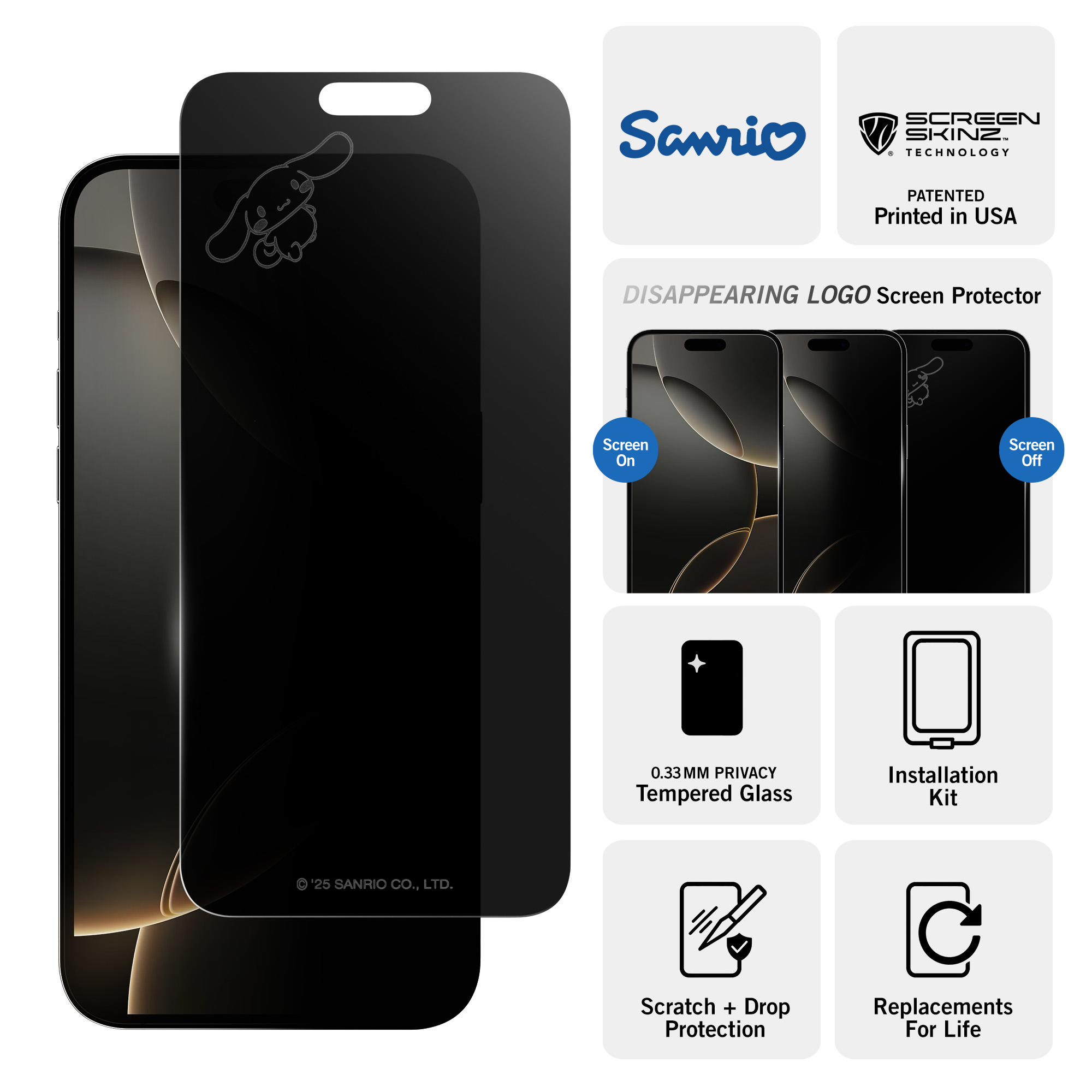 Cinnamoroll x Screen Skinz Flying Privacy Screen Protector - Image 3