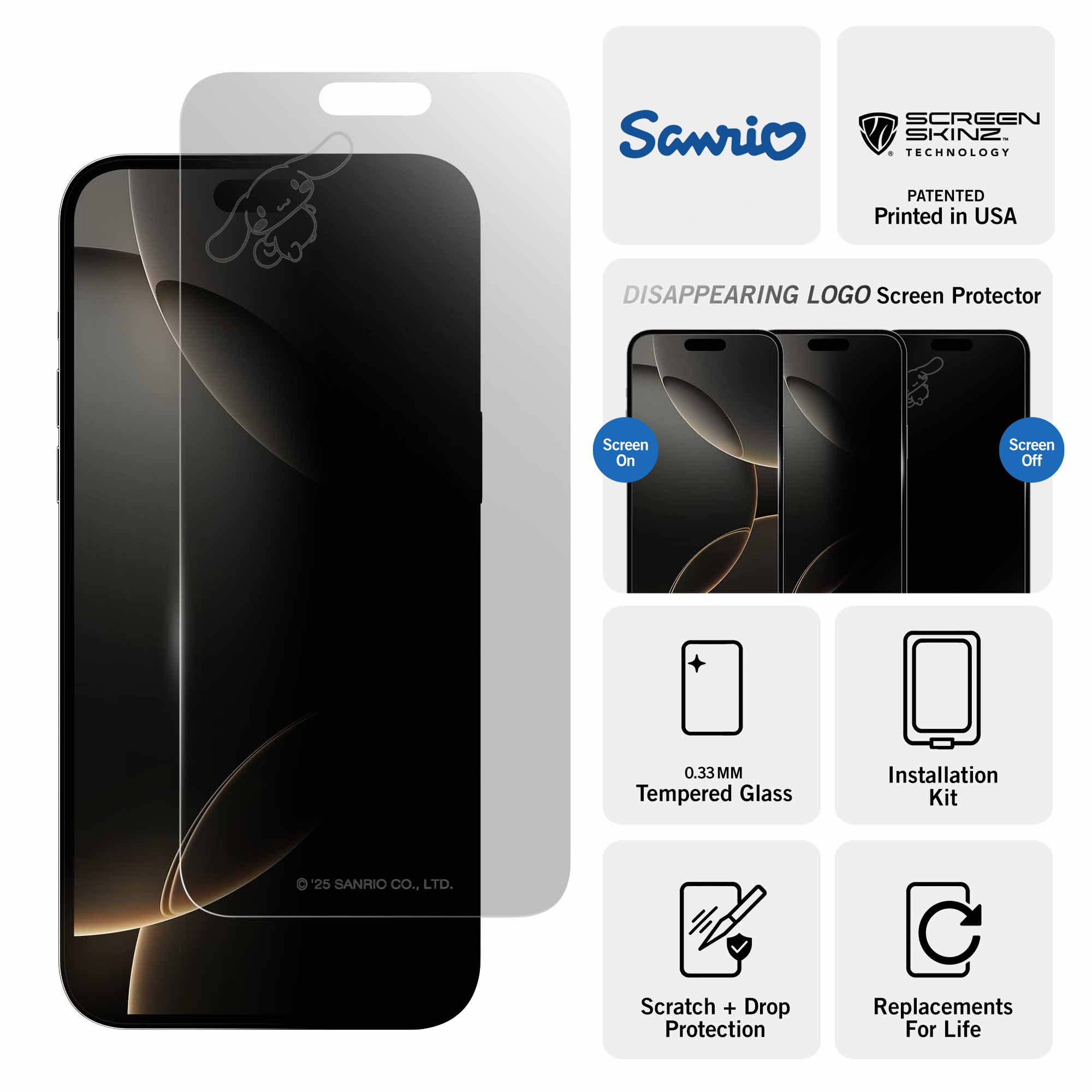 Cinnamoroll x Screen Skinz Flying Clear Screen Protector - Image 3
