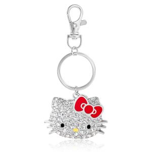 Hello Kitty Face Pave 3D Bling Keychain (Red)