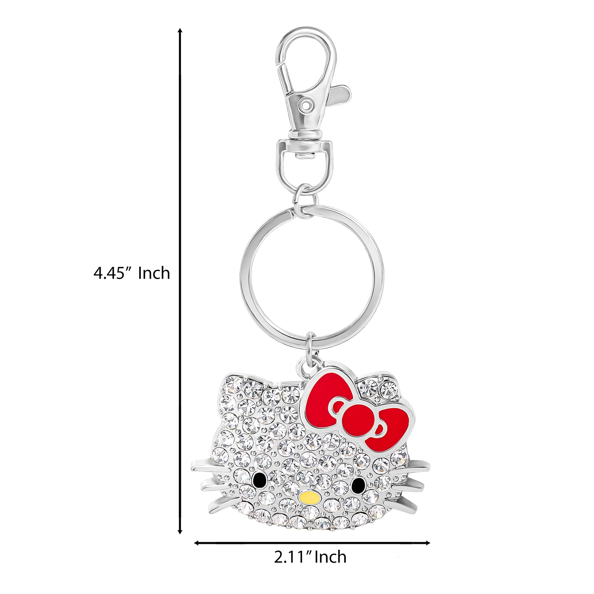 Hello Kitty Face Pave 3D Bling Keychain (Red) - Image 6