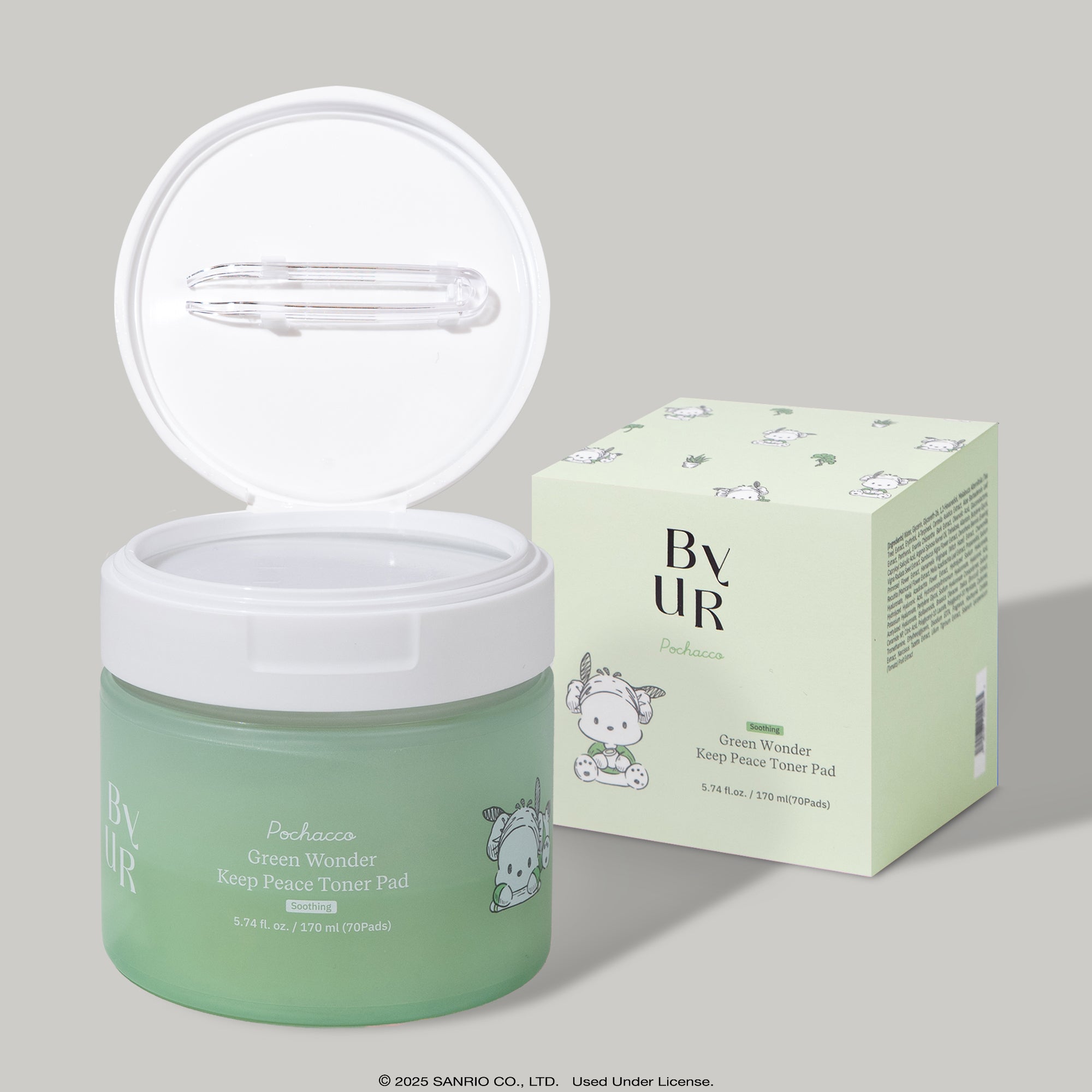 Pochacco x ByUR Green Wonder Keep Peace Toner Pad (Sanrio K-Spa Edition)