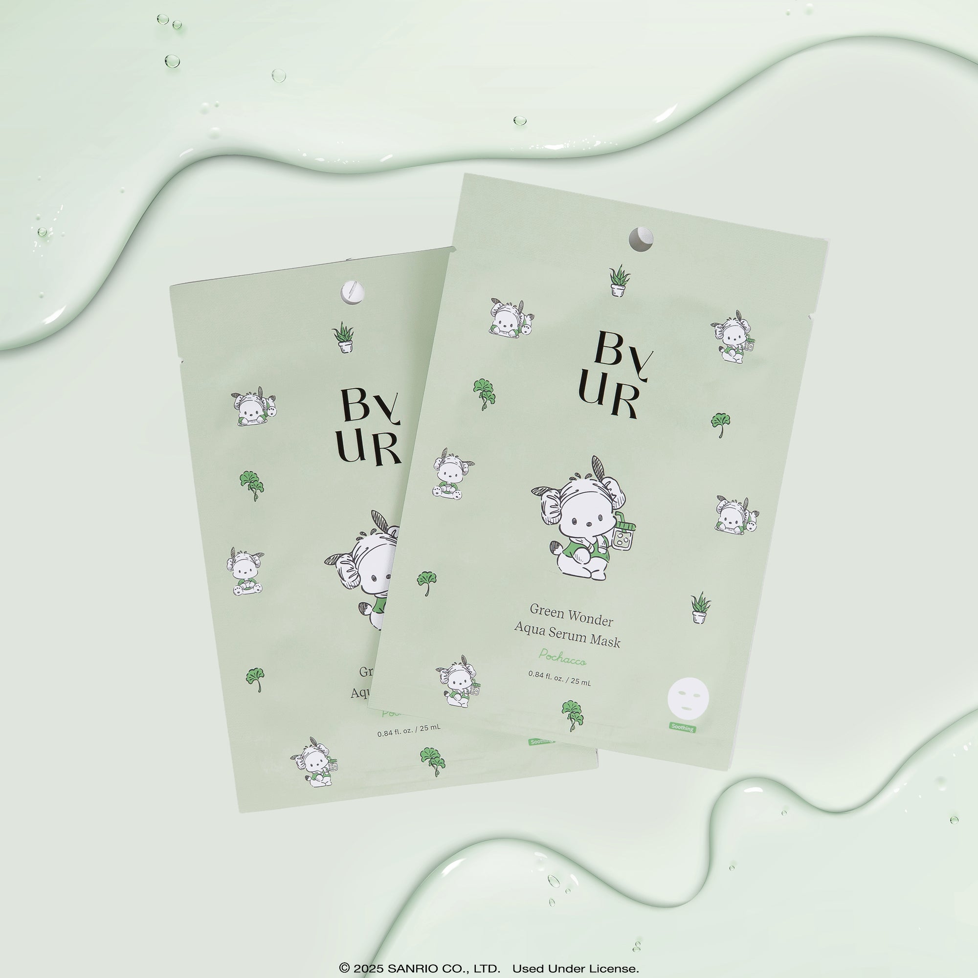 Pochacco x ByUR Green Wonder Aqua Serum Mask (Sanrio K-Spa Edition) - Image 2