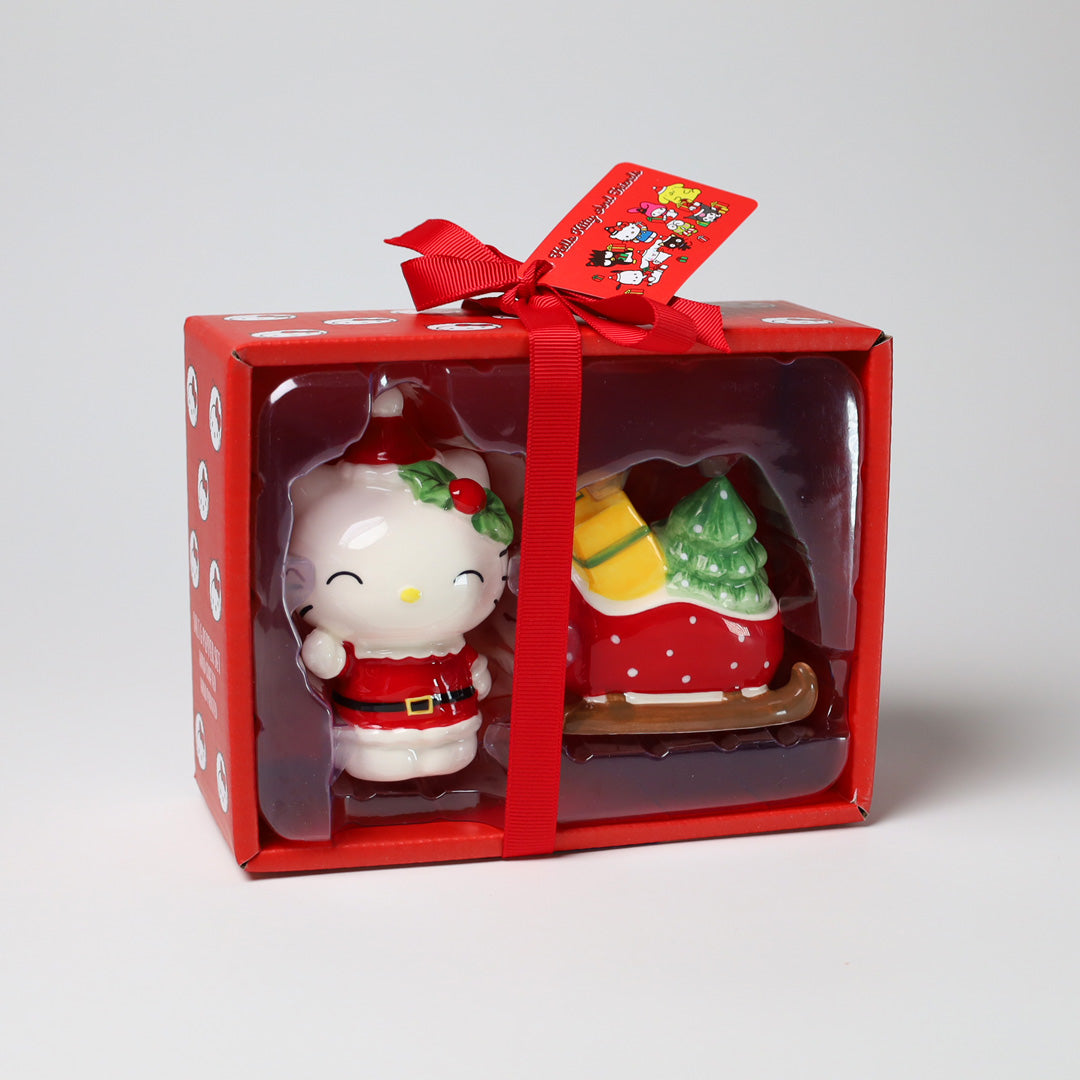 Hello Kitty Ceramic Holiday Salt & Pepper Set (Sled) - Image 2