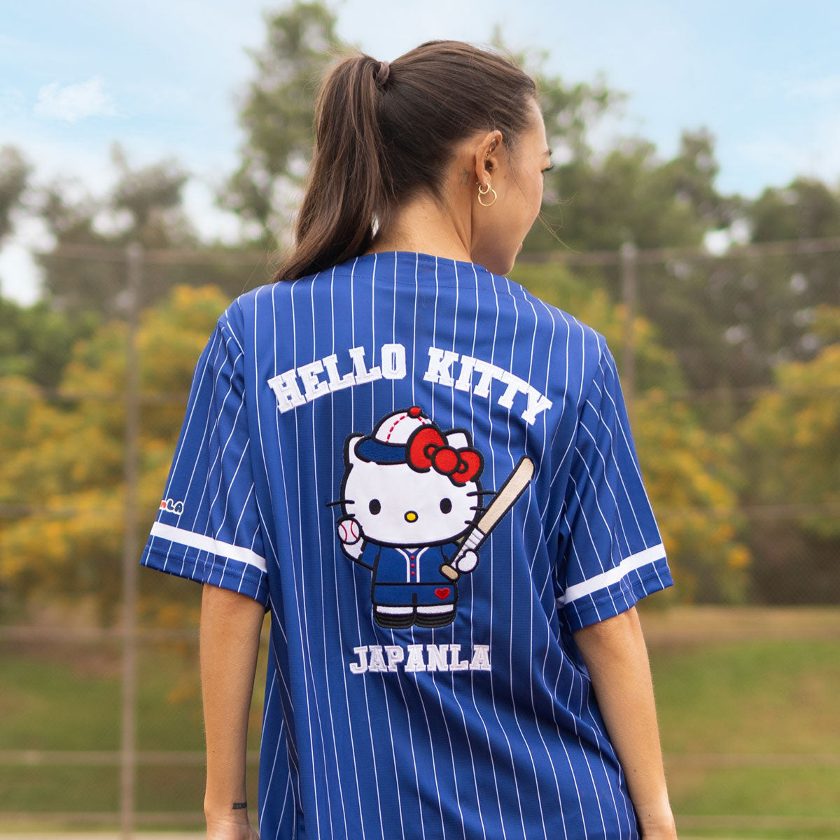 Hello Kitty x JapanLA Baseball Jersey (Blue) - Image 2