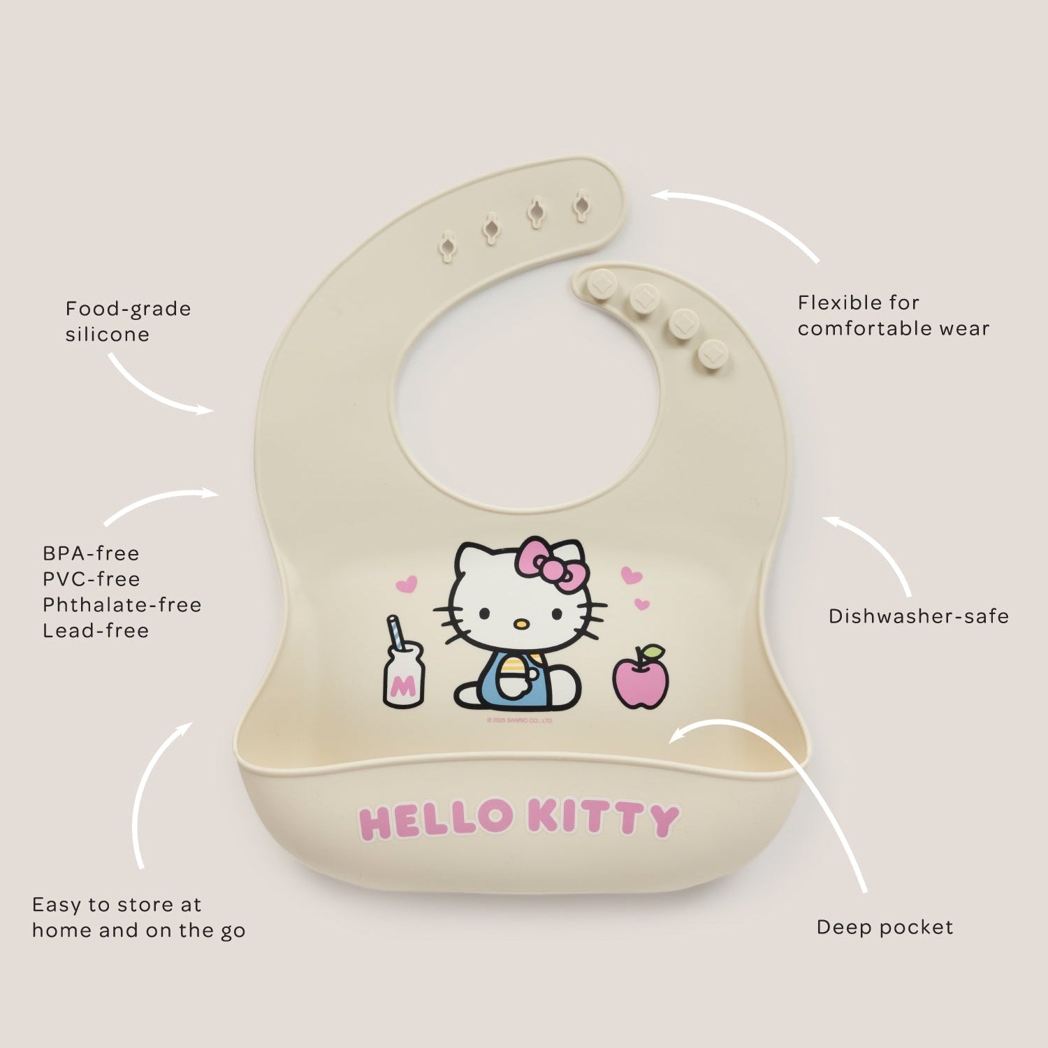 Hello Kitty x JuJuBe Silicone Bib - Image 5