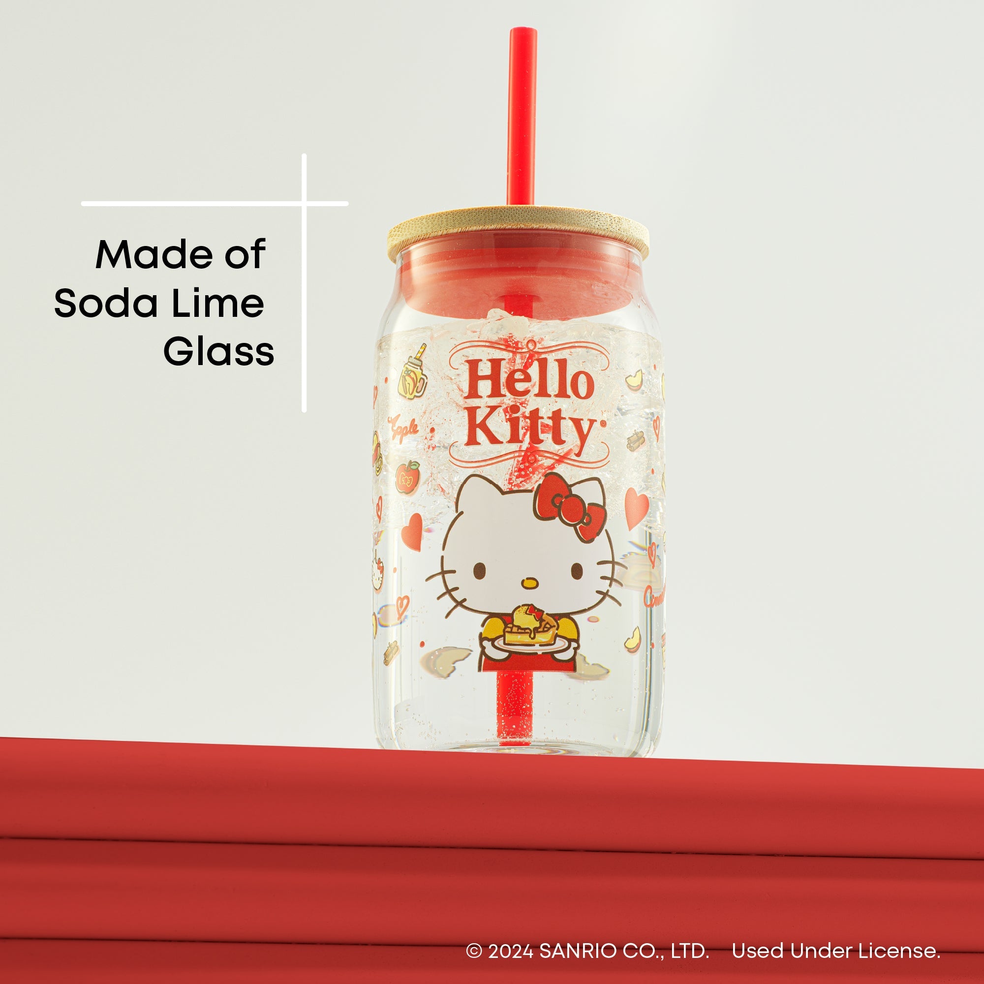 Hello Kitty Favorite Flavor Lidded Glass Tumbler - Image 4