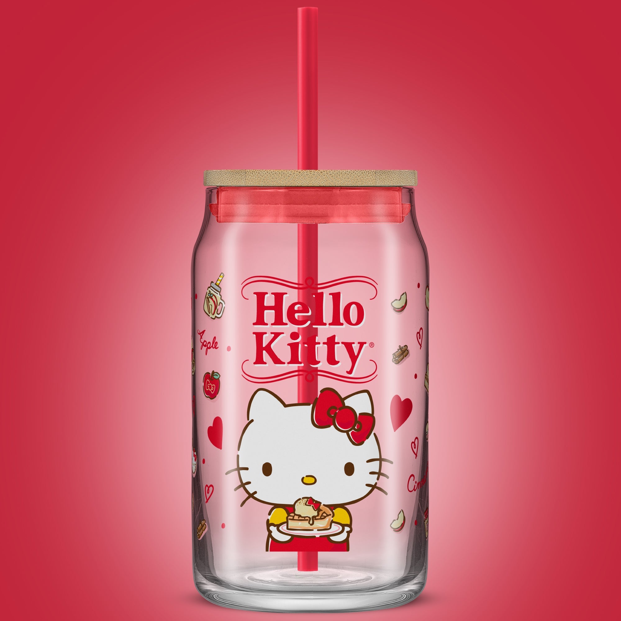 Hello Kitty Favorite Flavor Lidded Glass Tumbler - Image 2