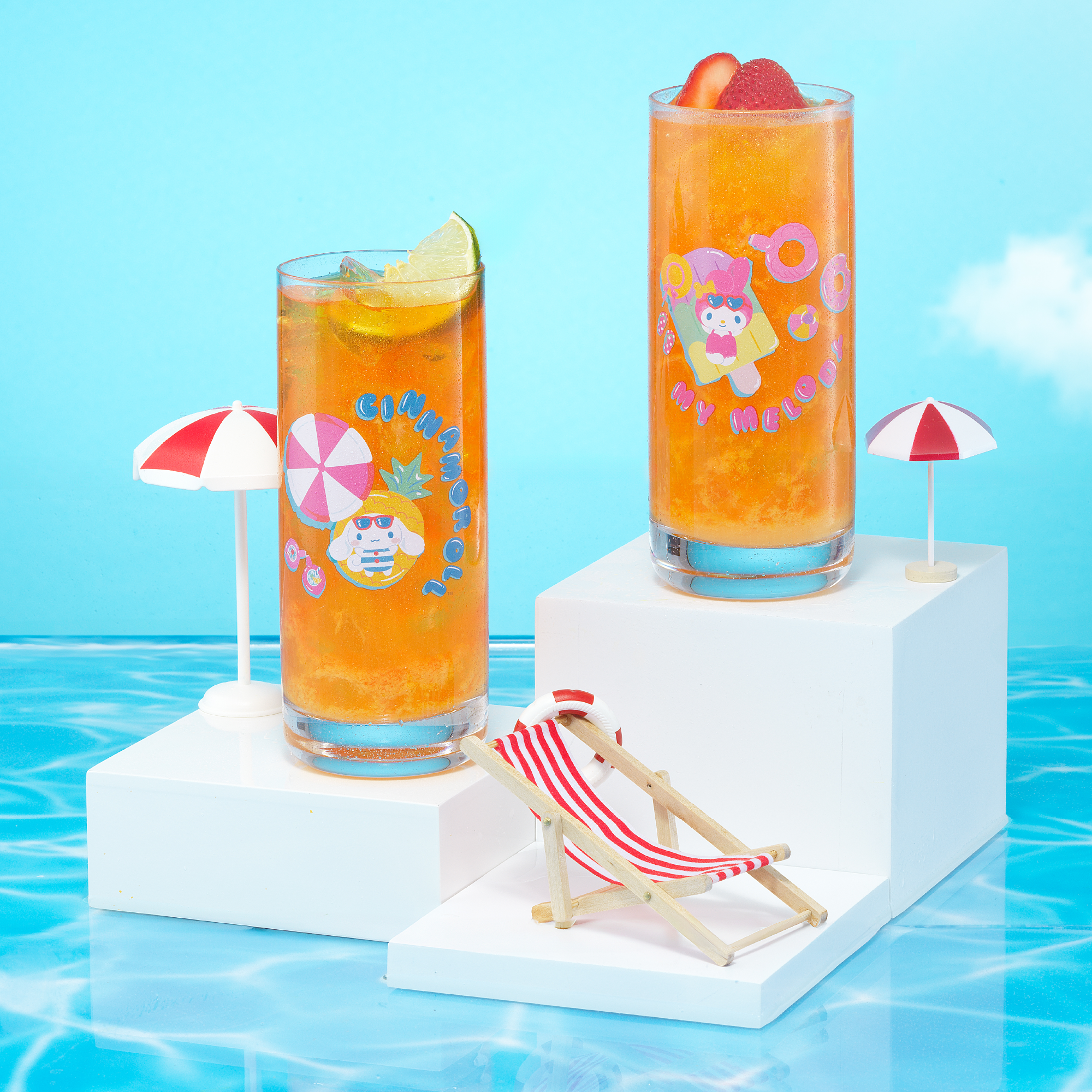 Hello Kitty and Friends Pool Party Tall Drinking Glasses - Image 2
