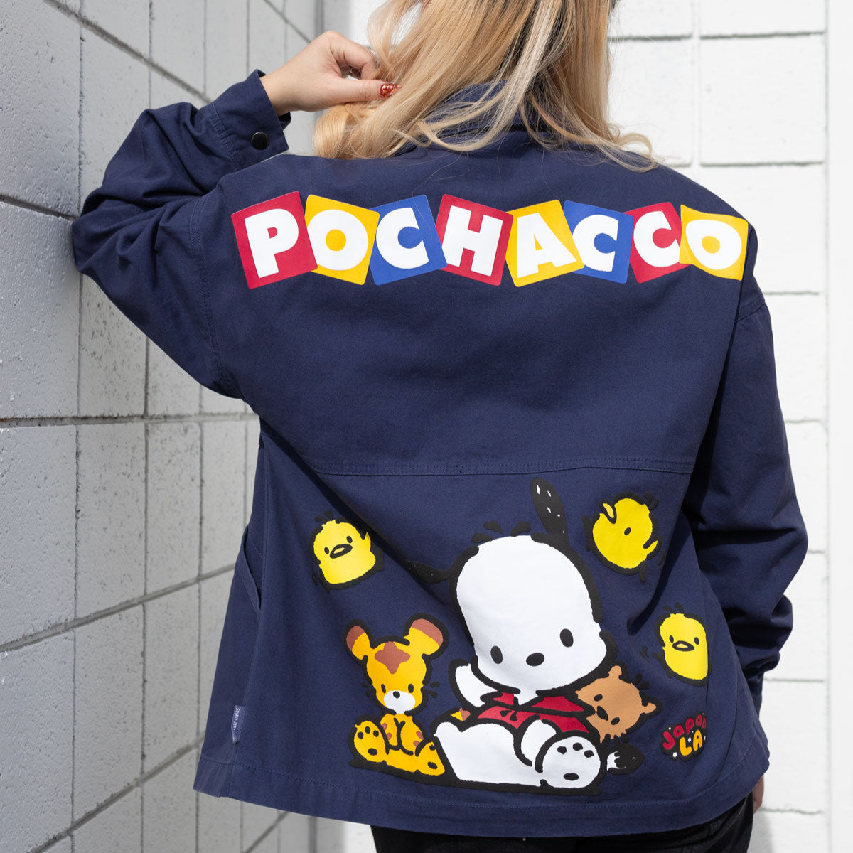 Pochacco x JapanLA Spirit Jersey Canvas Jacket - Image 4