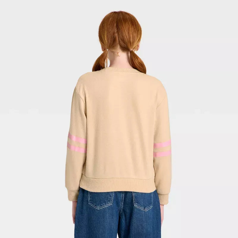 Hello Kitty Girls Floral Patch Fleece Sweater - Image 4