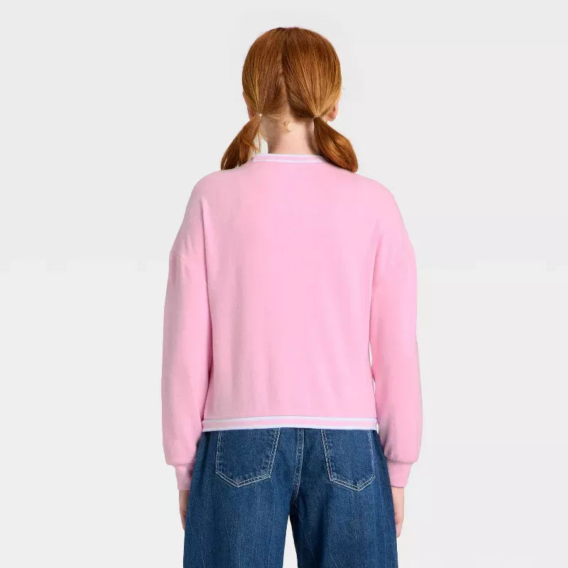 Hello Kitty and Friends Girls Chenille Patch Fleece Cardigan - Image 3