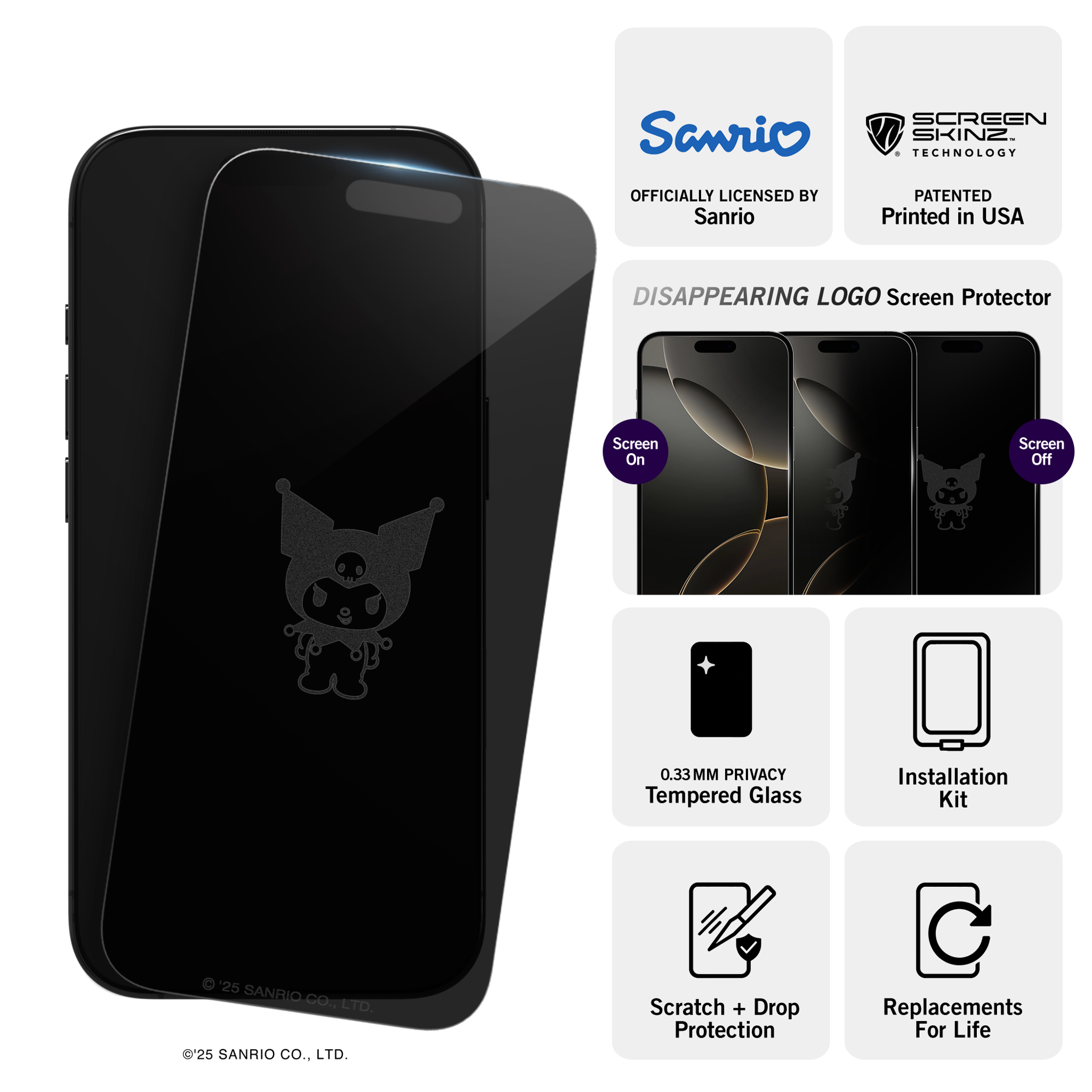 Kuromi x Screen Skinz iPhone Privacy Screen Protector - Image 3