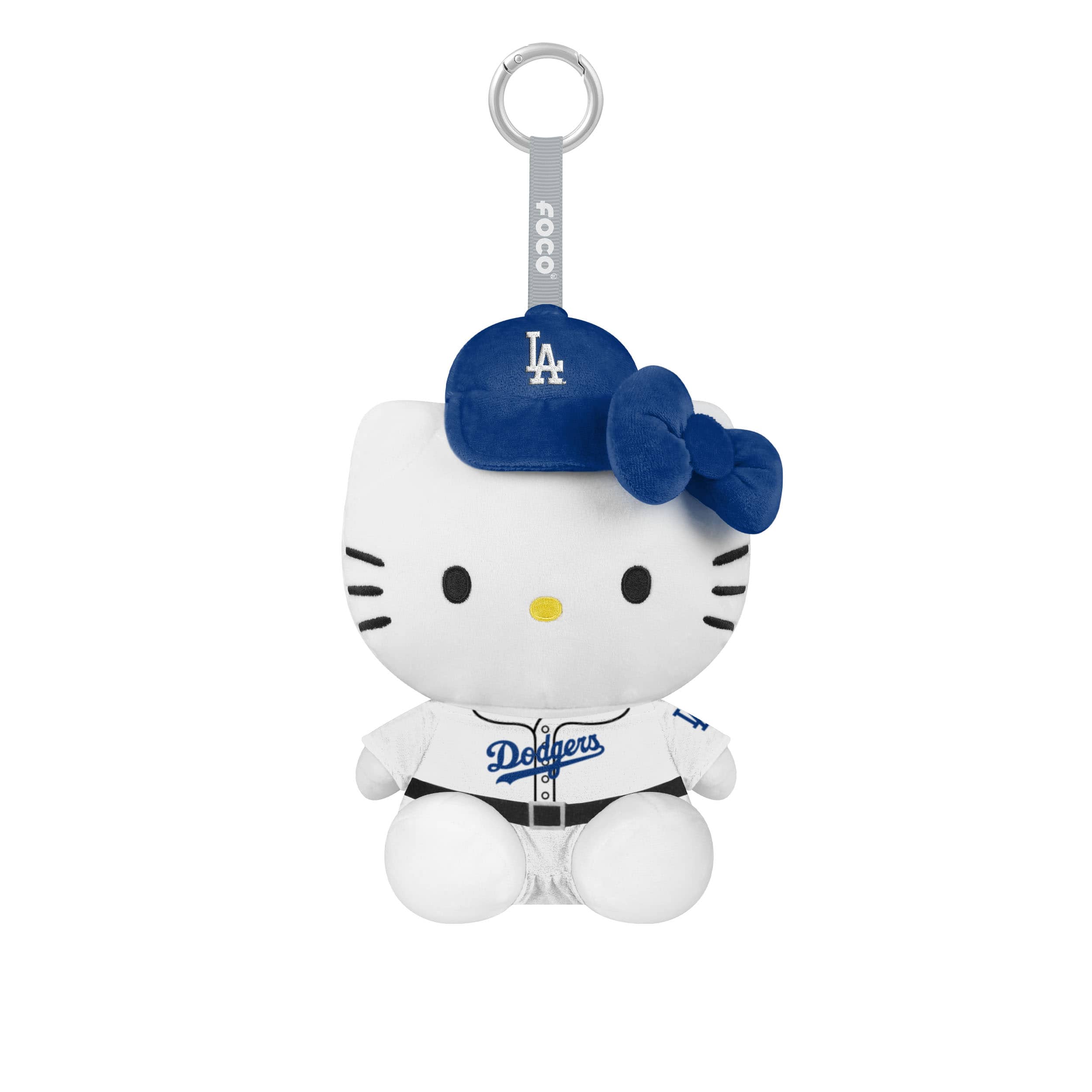 Hello Kitty x Los Angeles Dodgers Seated Plush Mascot Keychain (Blue) - Image 2