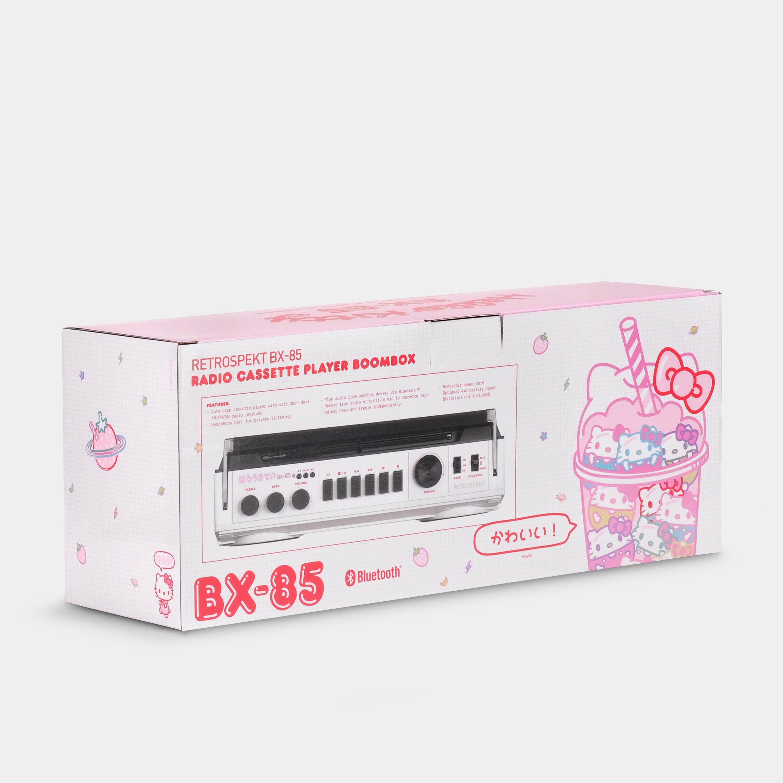 Hello Kitty Strawberry Kawaii BX-85 Bluetooth Cassette Player Boombox - Image 4