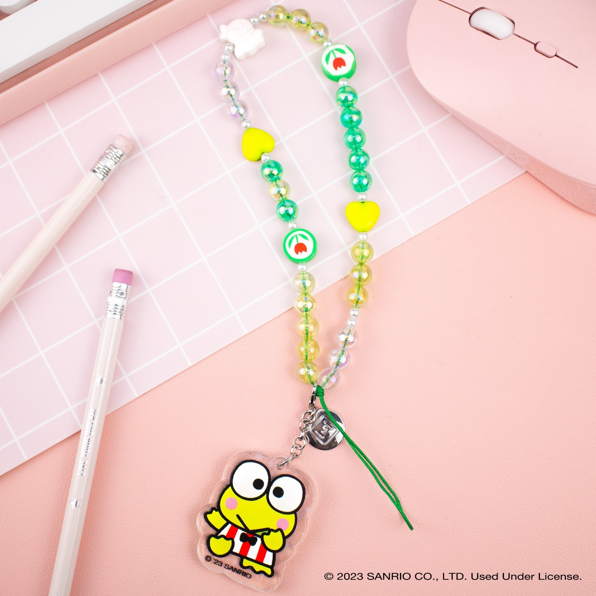 Keroppi Beaded Charm Mobile Phone Wrist Strap - Image 4