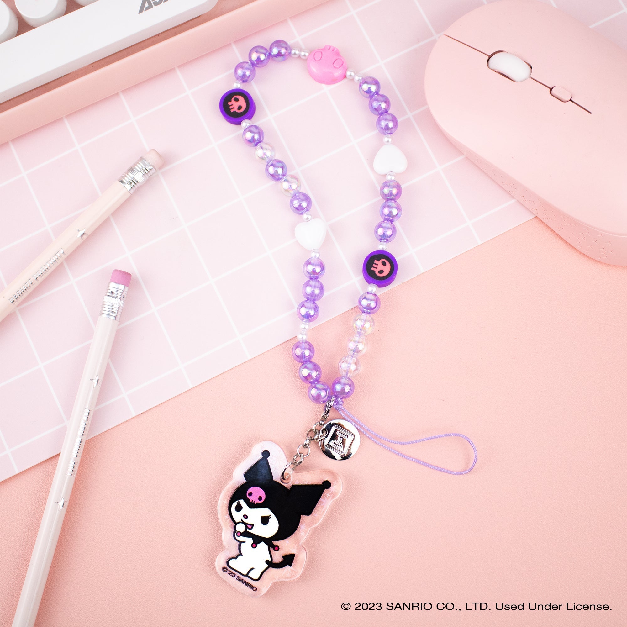 Kuromi Beaded Charm Mobile Phone Wrist Strap - Image 6