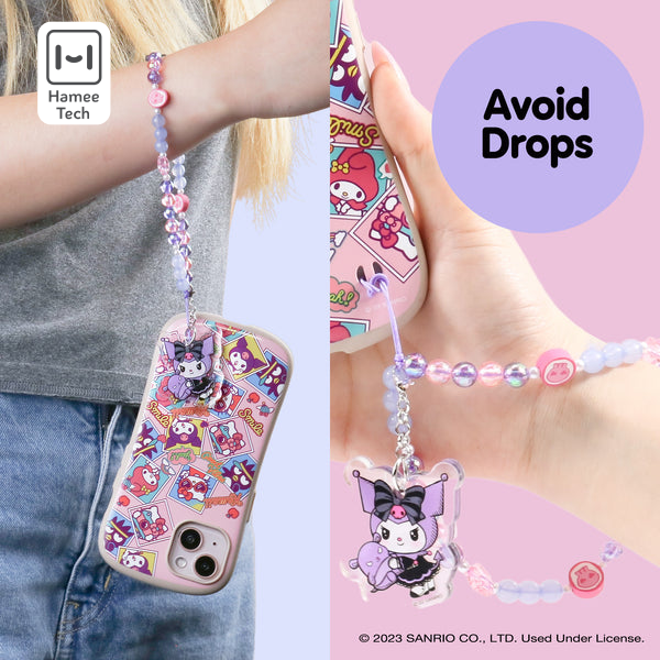 Kuromi Beaded Charm Mobile Phone Wrist Strap (Lolita Version) - Image 3