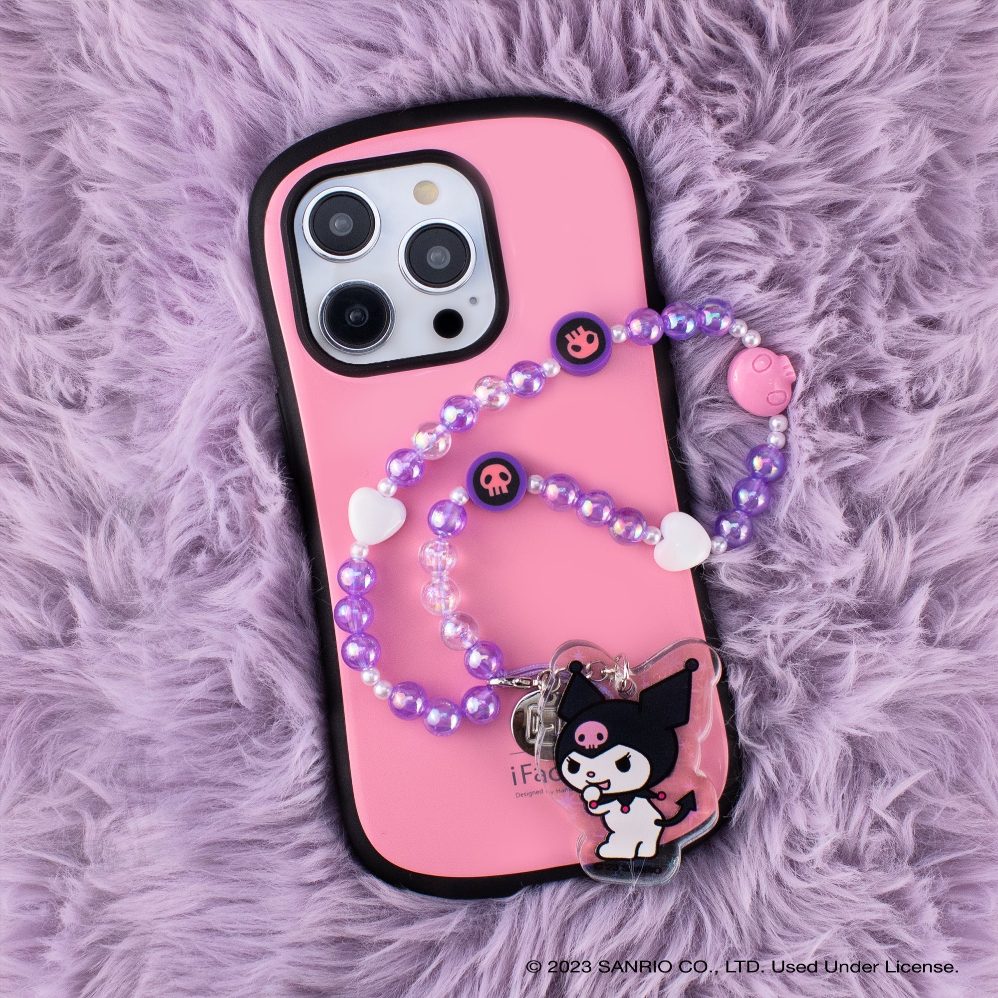 Kuromi Beaded Charm Mobile Phone Wrist Strap - Image 2