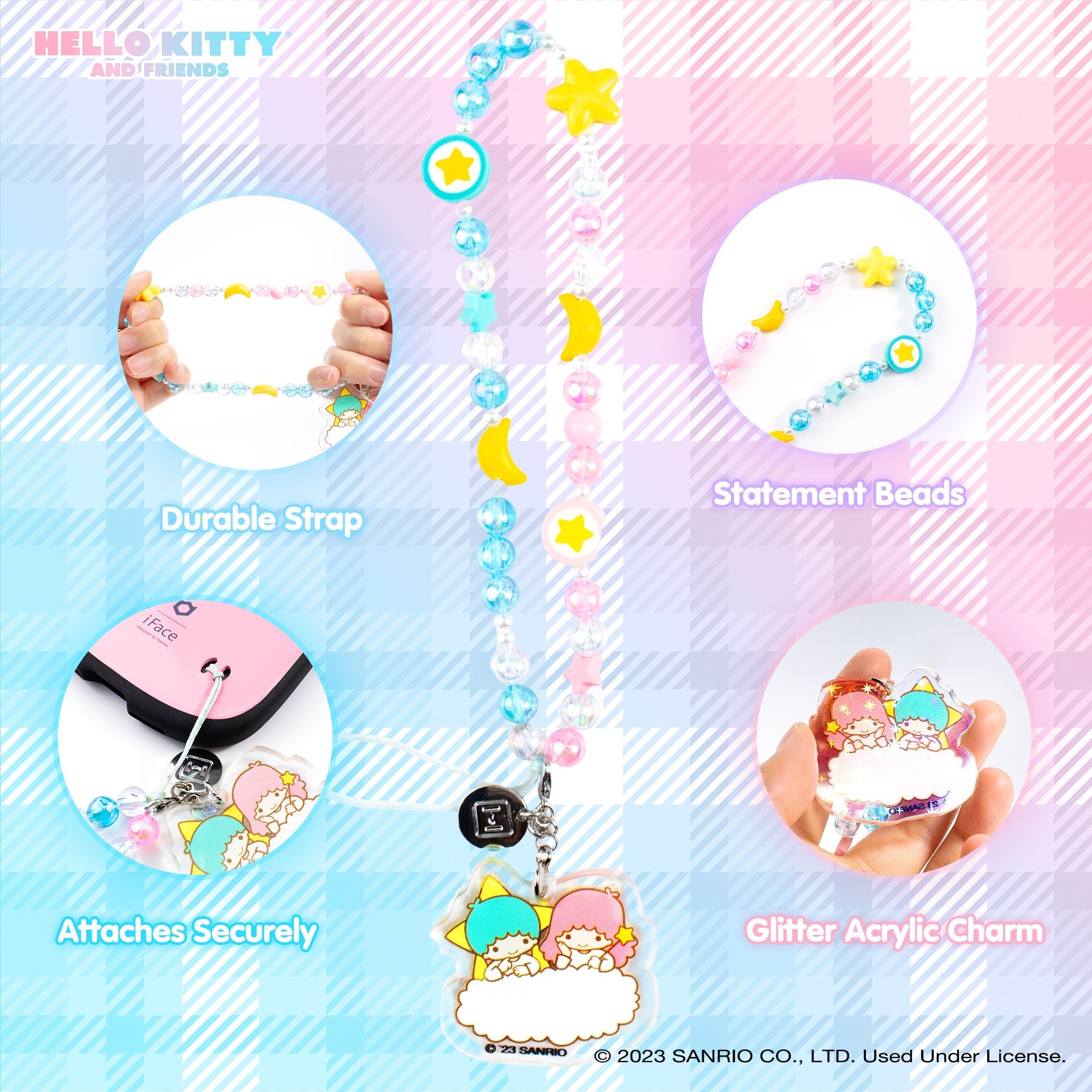 LittleTwinStars Beaded Charm Mobile Phone Wrist Strap - Image 2