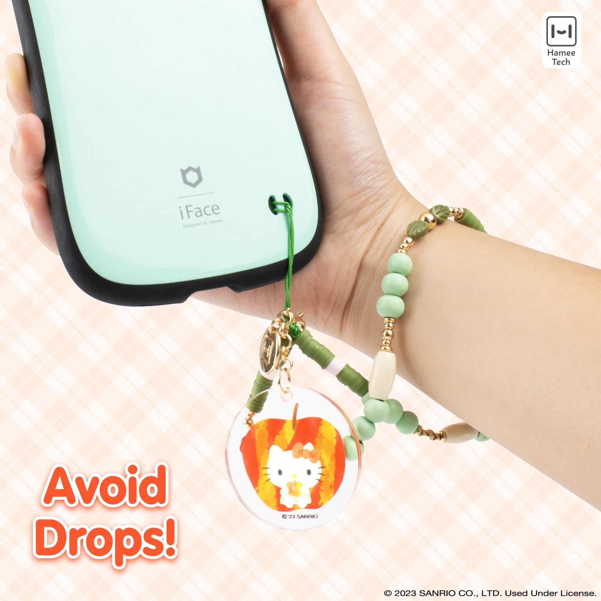 Hello Kitty Apple Beaded Charm Mobile Phone Wrist Strap - Image 4