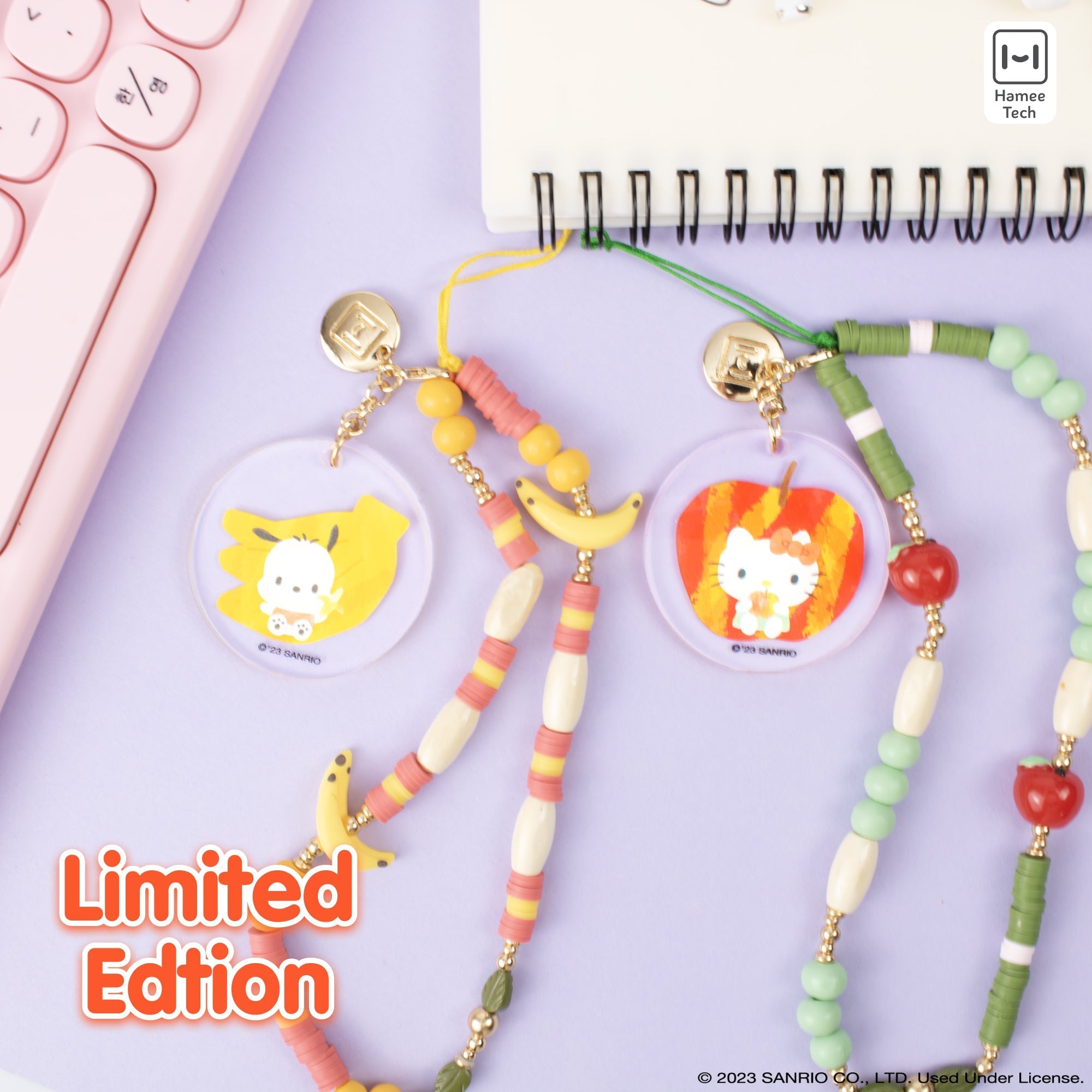 Hello Kitty Apple Beaded Charm Mobile Phone Wrist Strap - Image 5