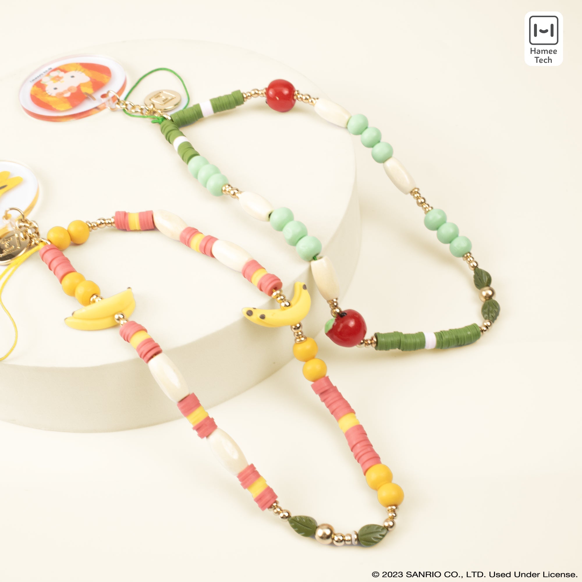 Pochacco Banana Beaded Charm Mobile Phone Wrist Strap - Image 3
