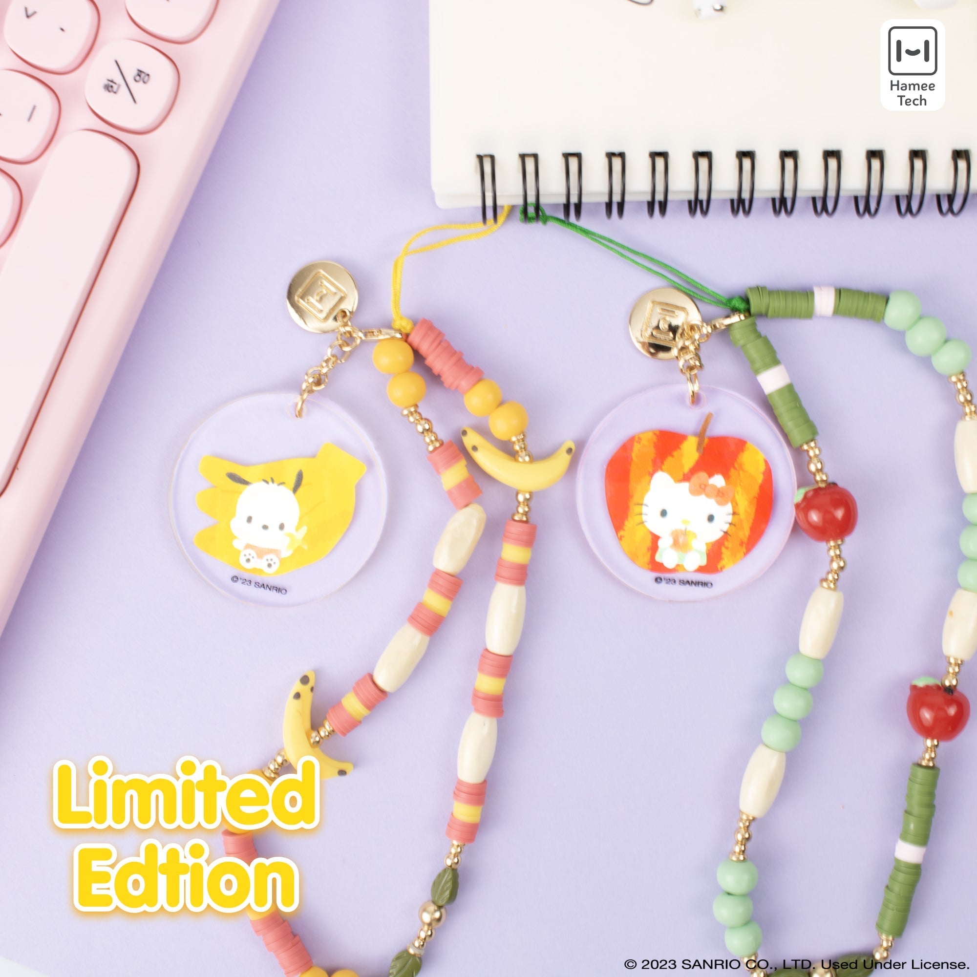 Pochacco Banana Beaded Charm Mobile Phone Wrist Strap - Image 5