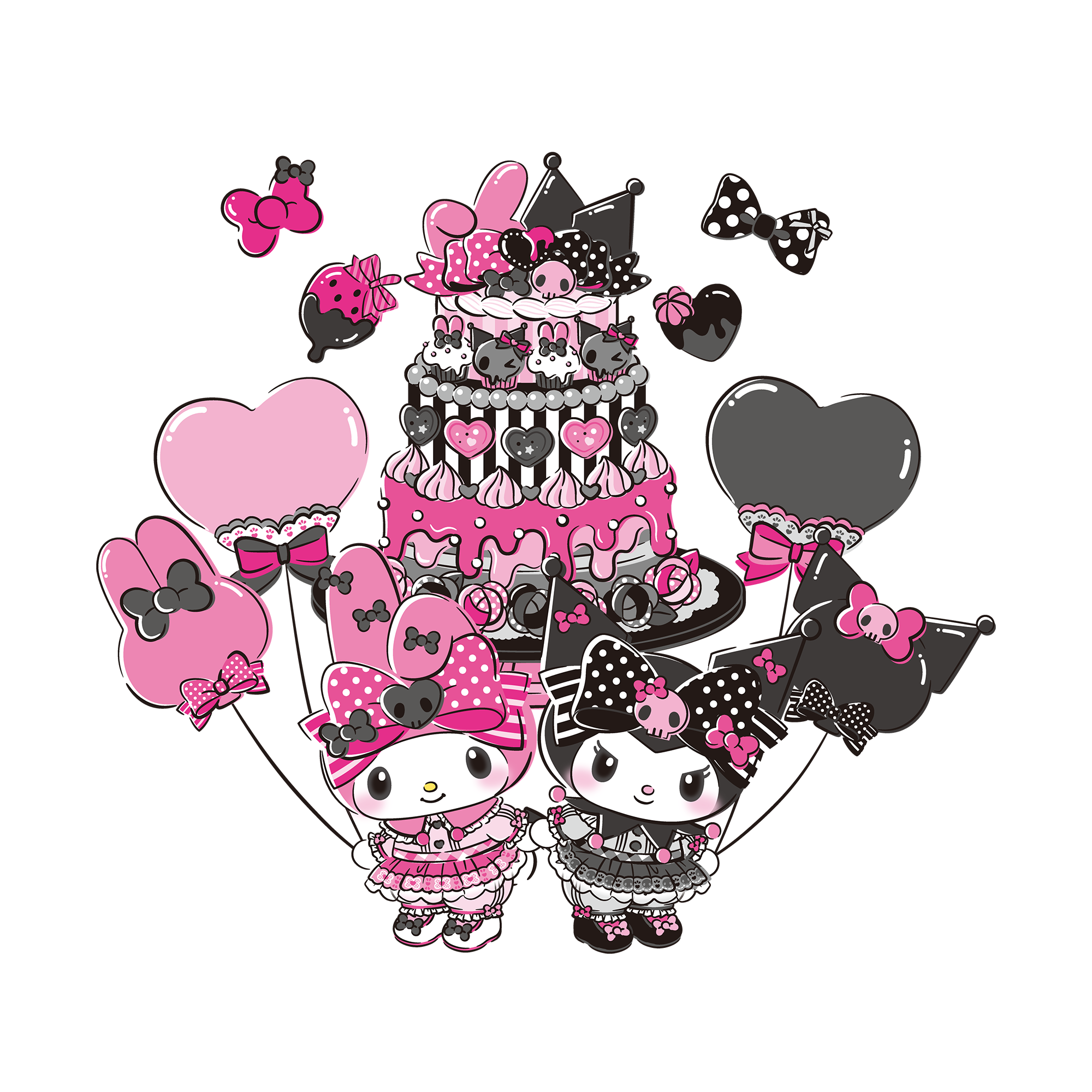 My Melody 50th Anniversary and Kuromi 20th Anniversary Tee (Cake) - Image 2