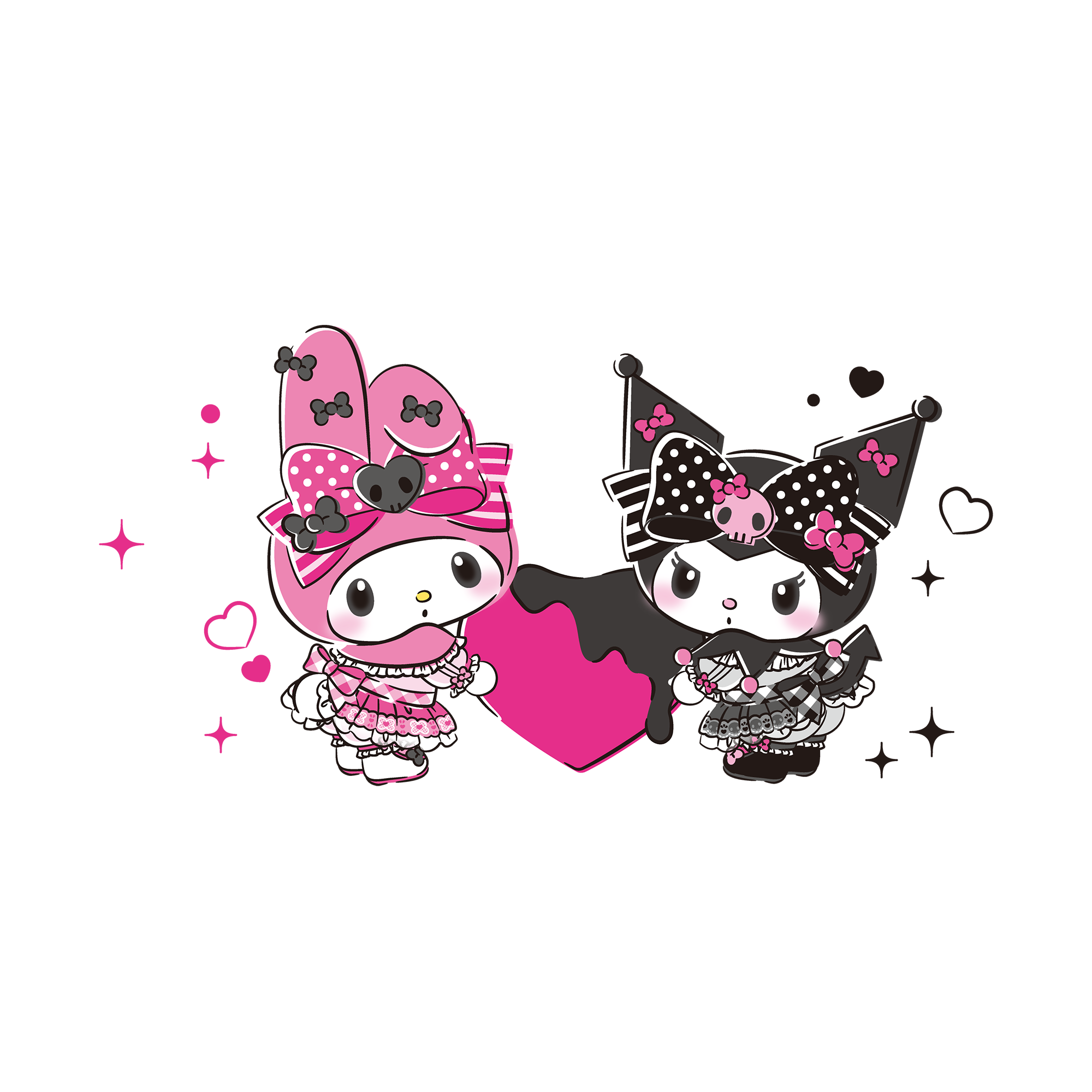 My Melody 50th Anniversary and Kuromi 20th Anniversary Tee (Hearts) - Image 2