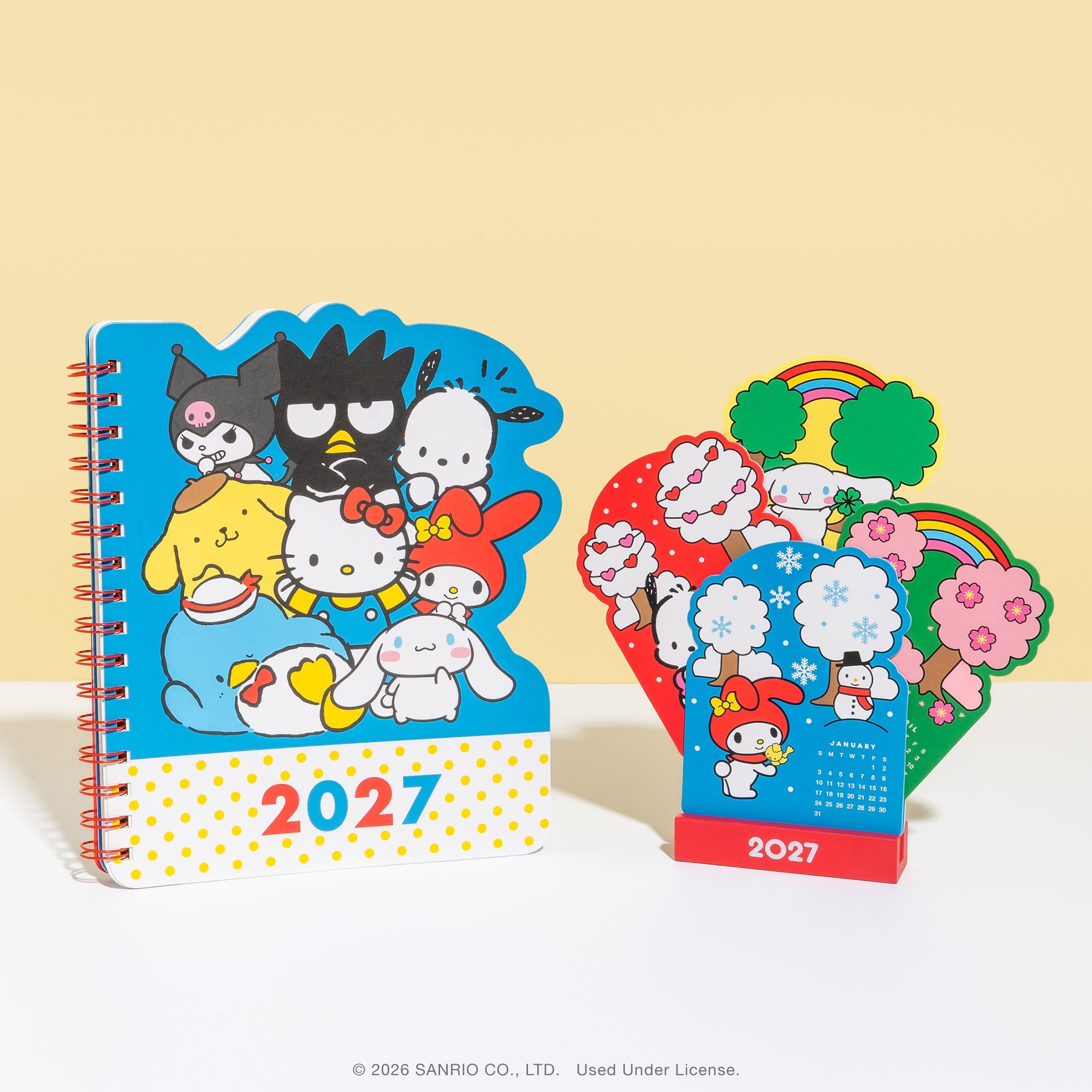 Hello Kitty and Friends 2027 Retro Mini Desk Calendar with Wood Stand - Image 2