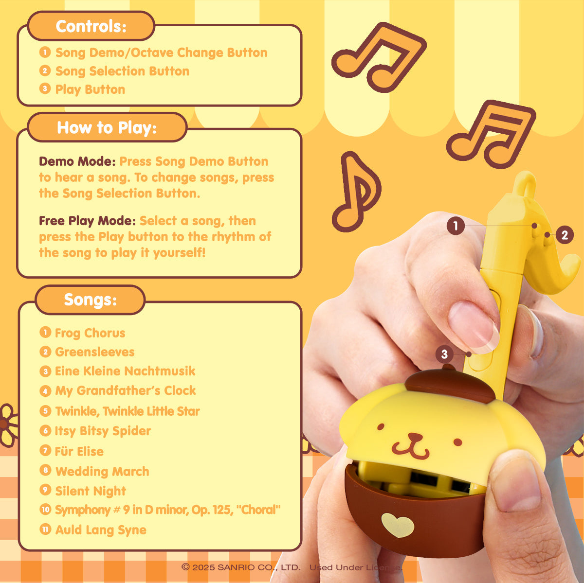 Pompompurin Mini Otamatone Melody Charm - Image 5